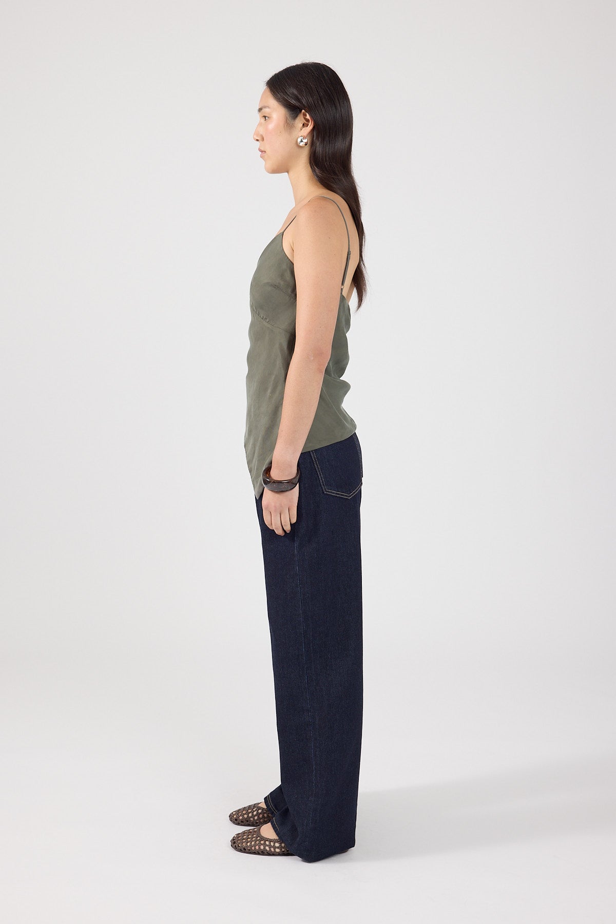 Perfect Stranger Darcy Cupro Top Khaki