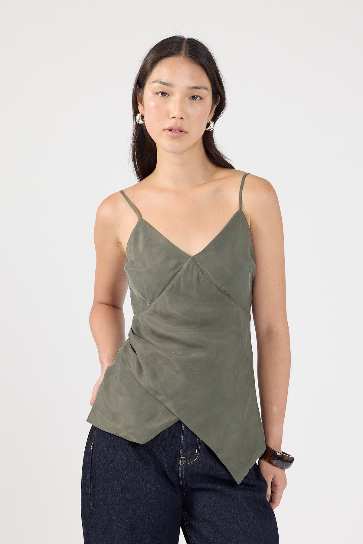 Perfect Stranger Darcy Cupro Top Khaki