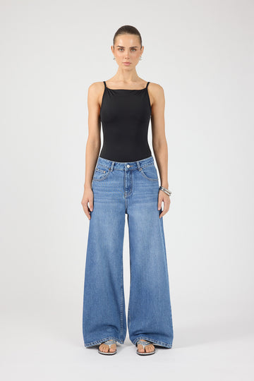 Perfect Stranger Dawson Square Neck Bodysuit Black
