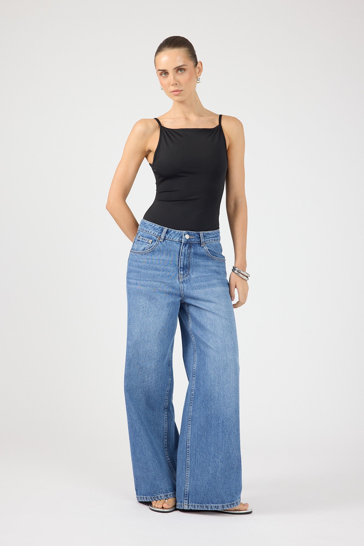 Perfect Stranger Dawson Square Neck Bodysuit Black