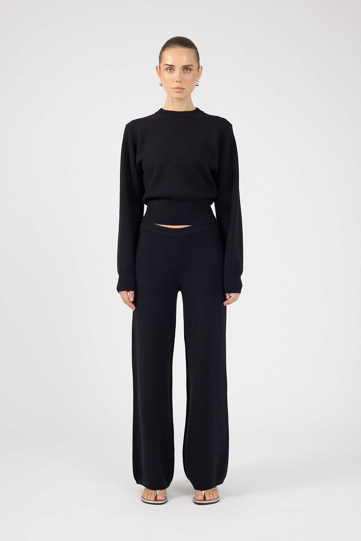 Perfect Stranger Sloane Knit Pants Black