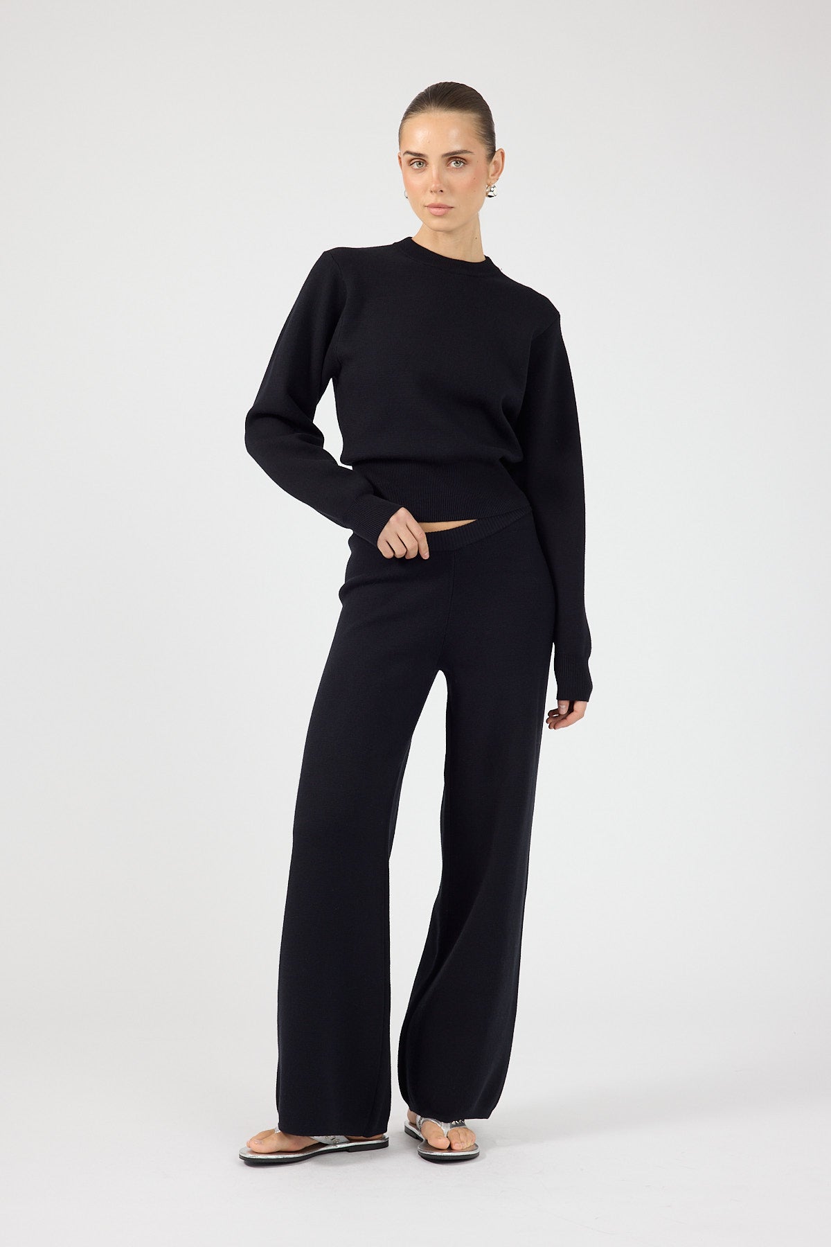 Perfect Stranger Sloane Knit Pants Black