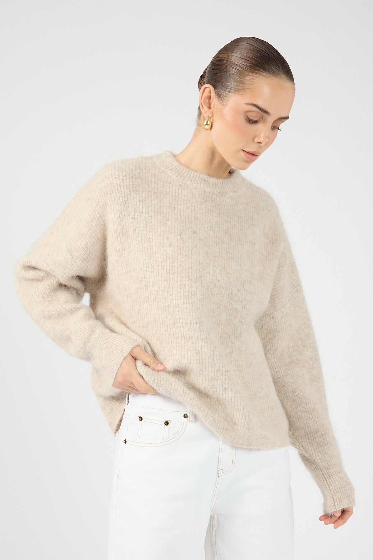 Perfect Stranger Cedar Knit Jumper Oatmeal