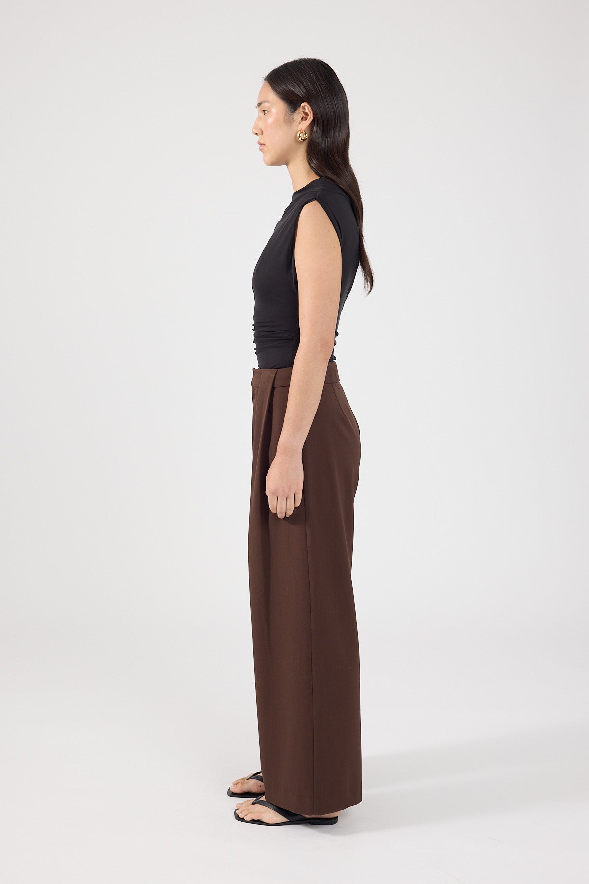 Perfect Stranger Mackenzie Petite Pleated Pant Brown