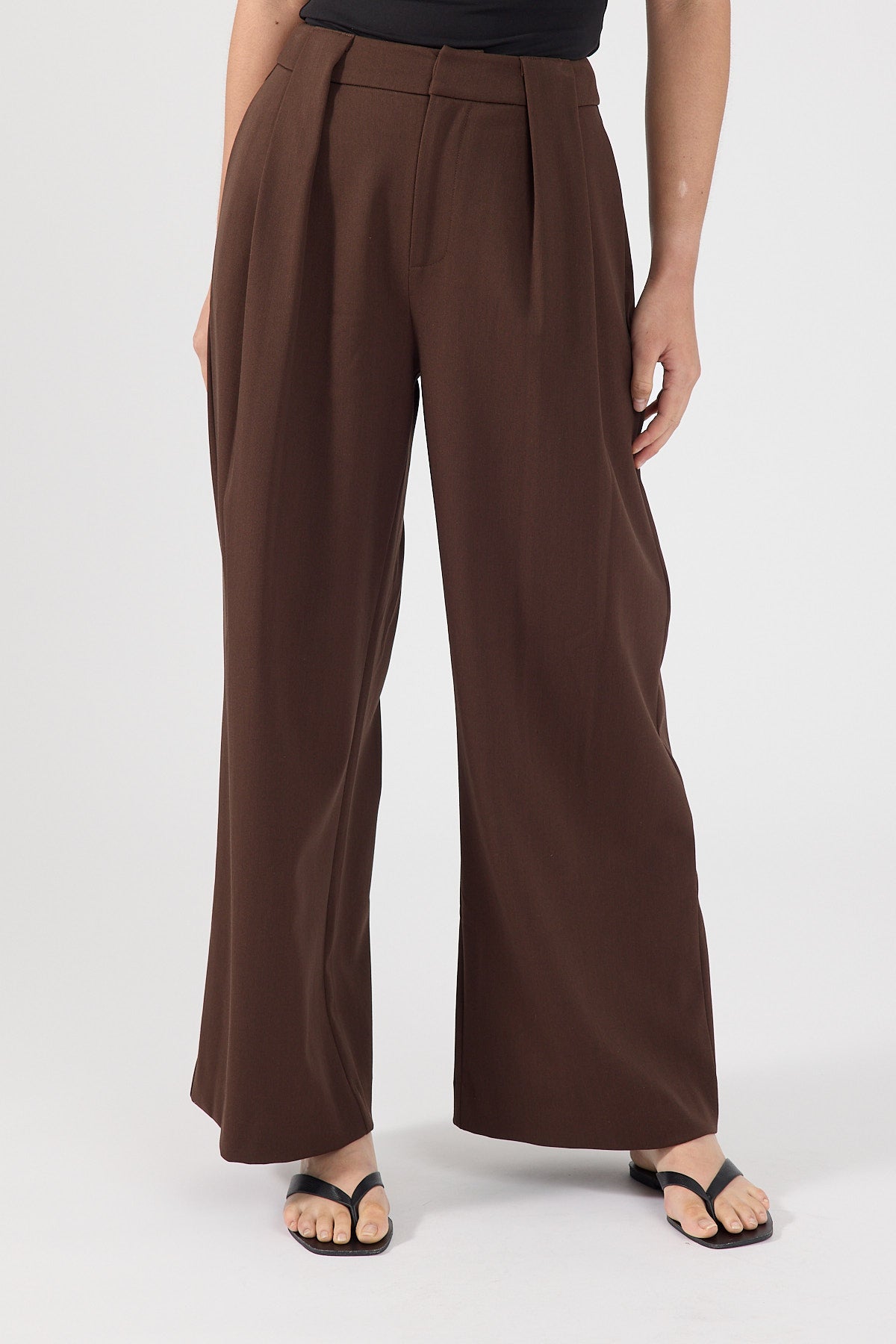Perfect Stranger Mackenzie Petite Pleated Pant Brown