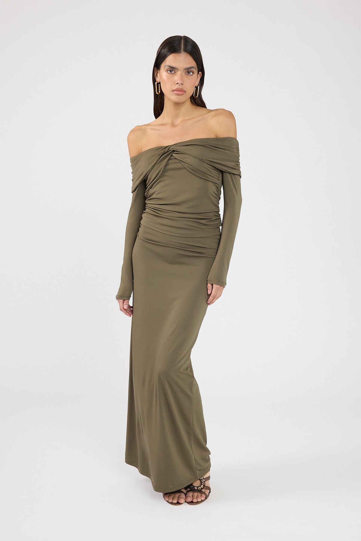 Perfect Stranger Dorian Maxi Skirt Khaki