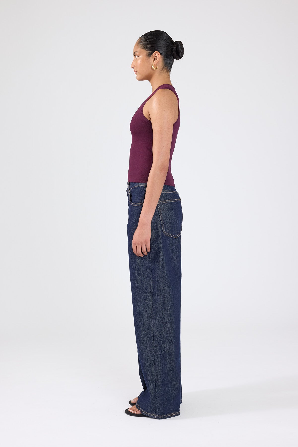 Perfect Stranger Sublime Knit Racer Top Plum