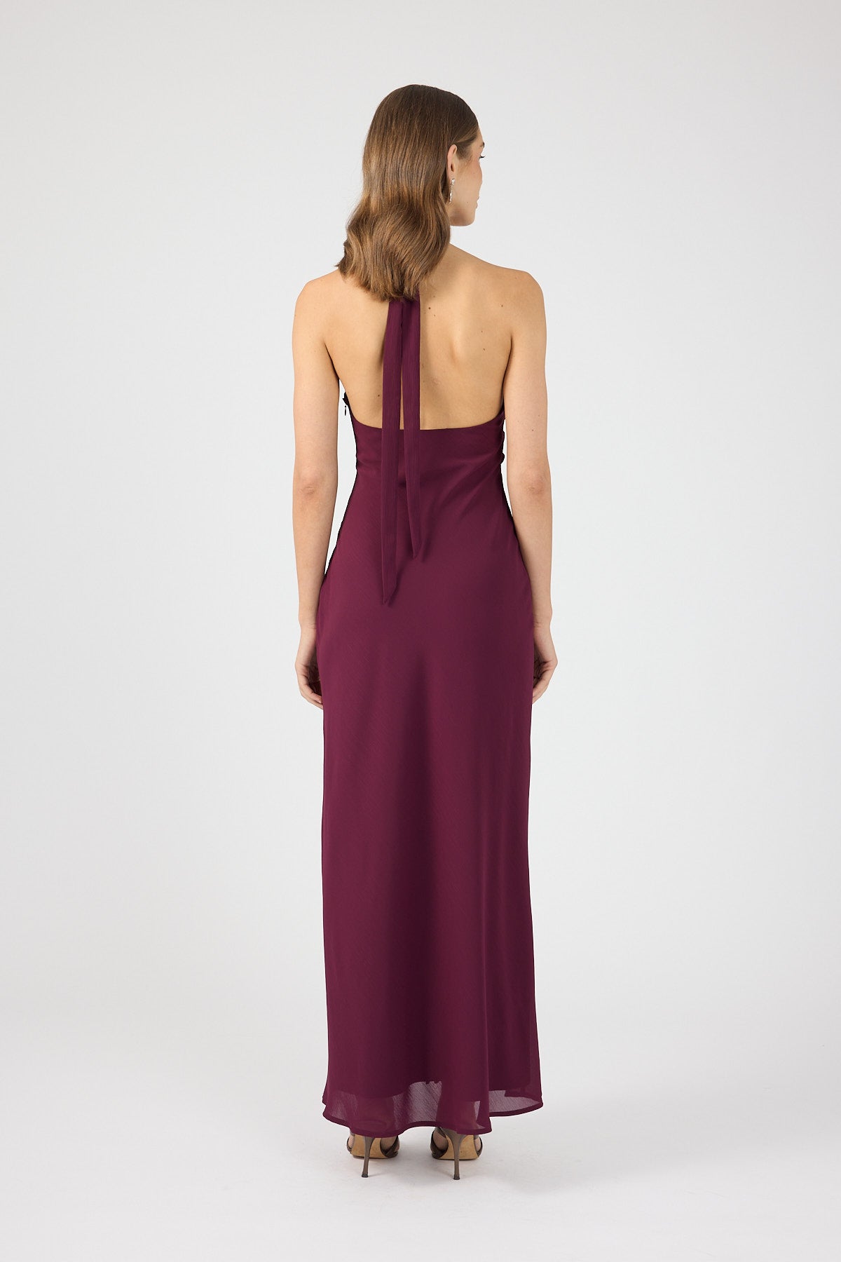 Perfect Stranger Ember Halter Maxi Dress Plum