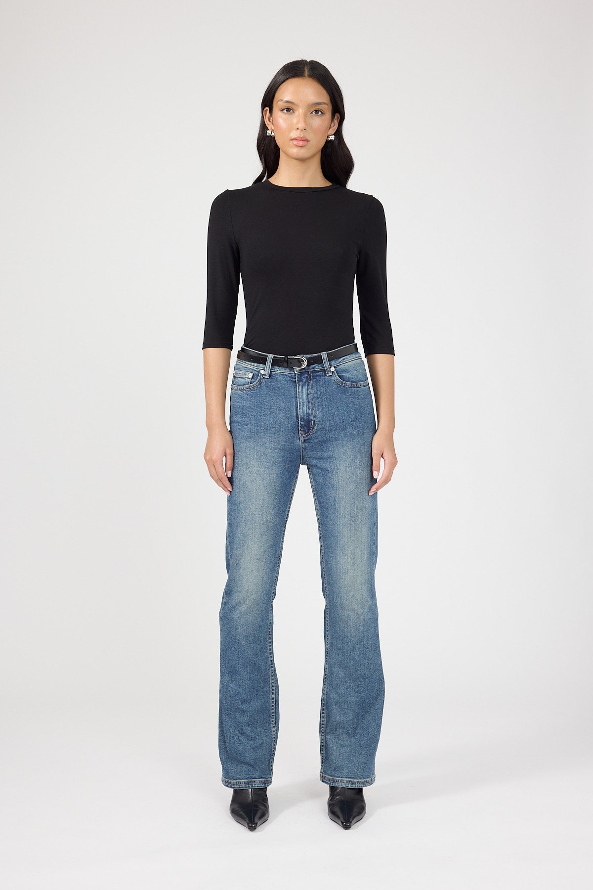 Perfect Stranger Jessie Mid Rise Boot Cut Jean Smoke Blue