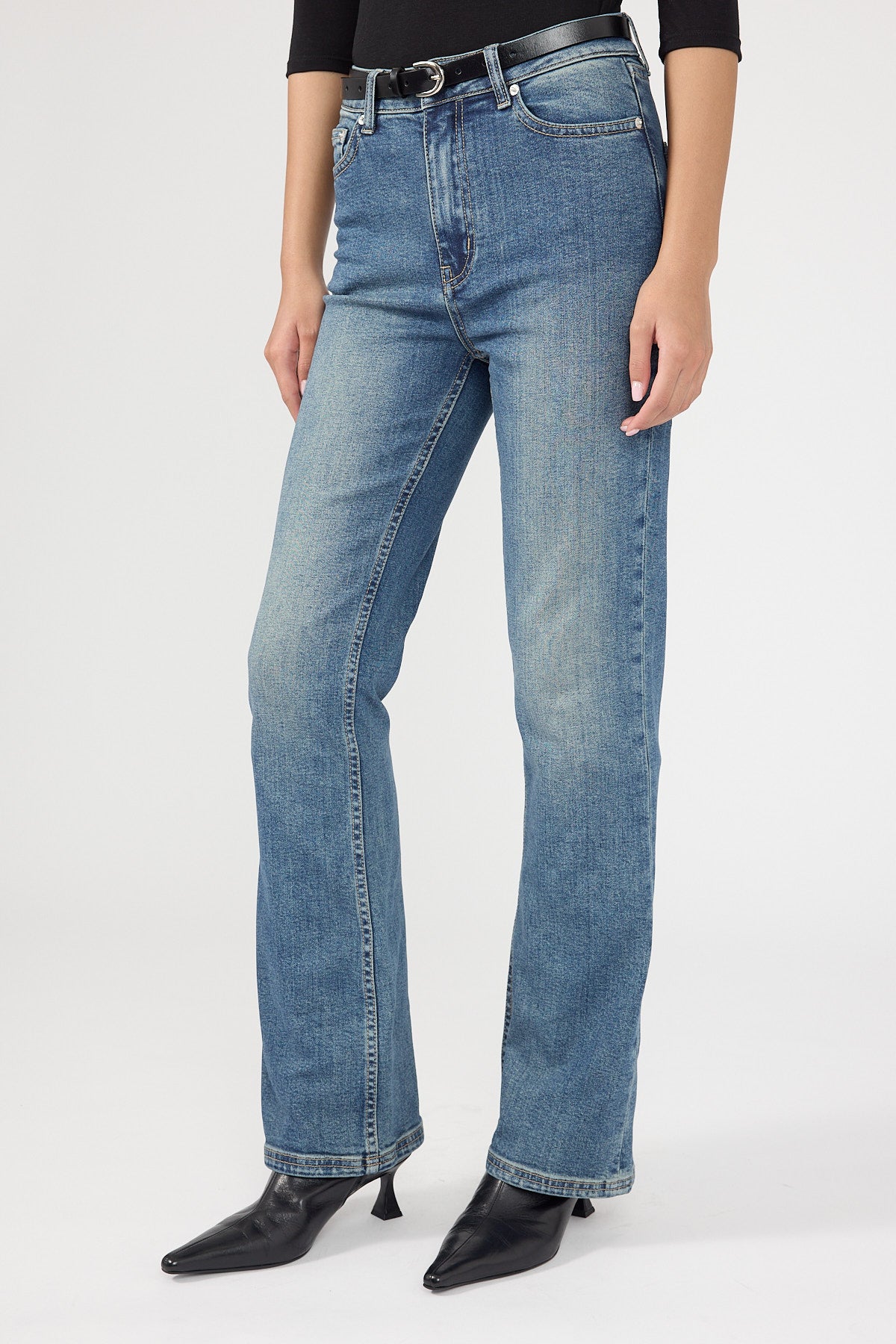 Perfect Stranger Jessie Mid Rise Boot Cut Jean Smoke Blue