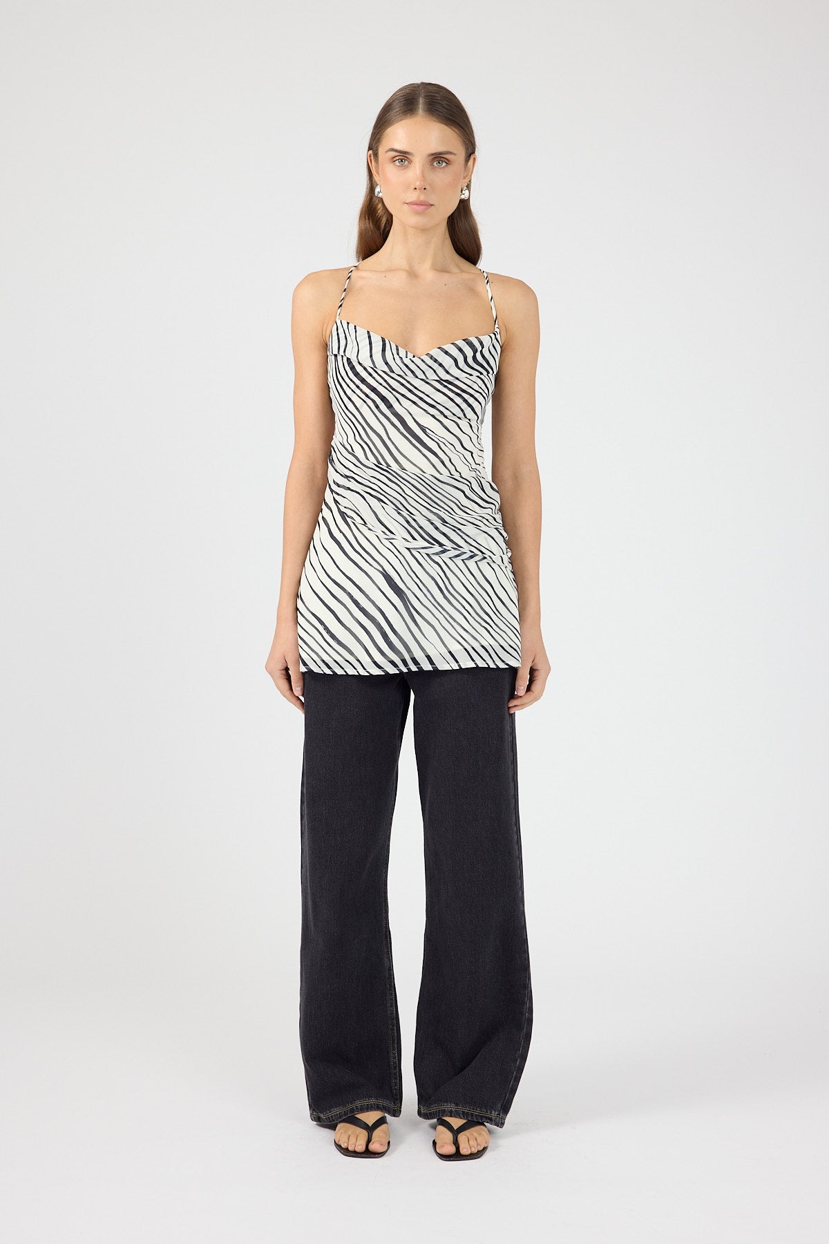 Perfect Stranger Elodie Mini Dress Black/White Stripe