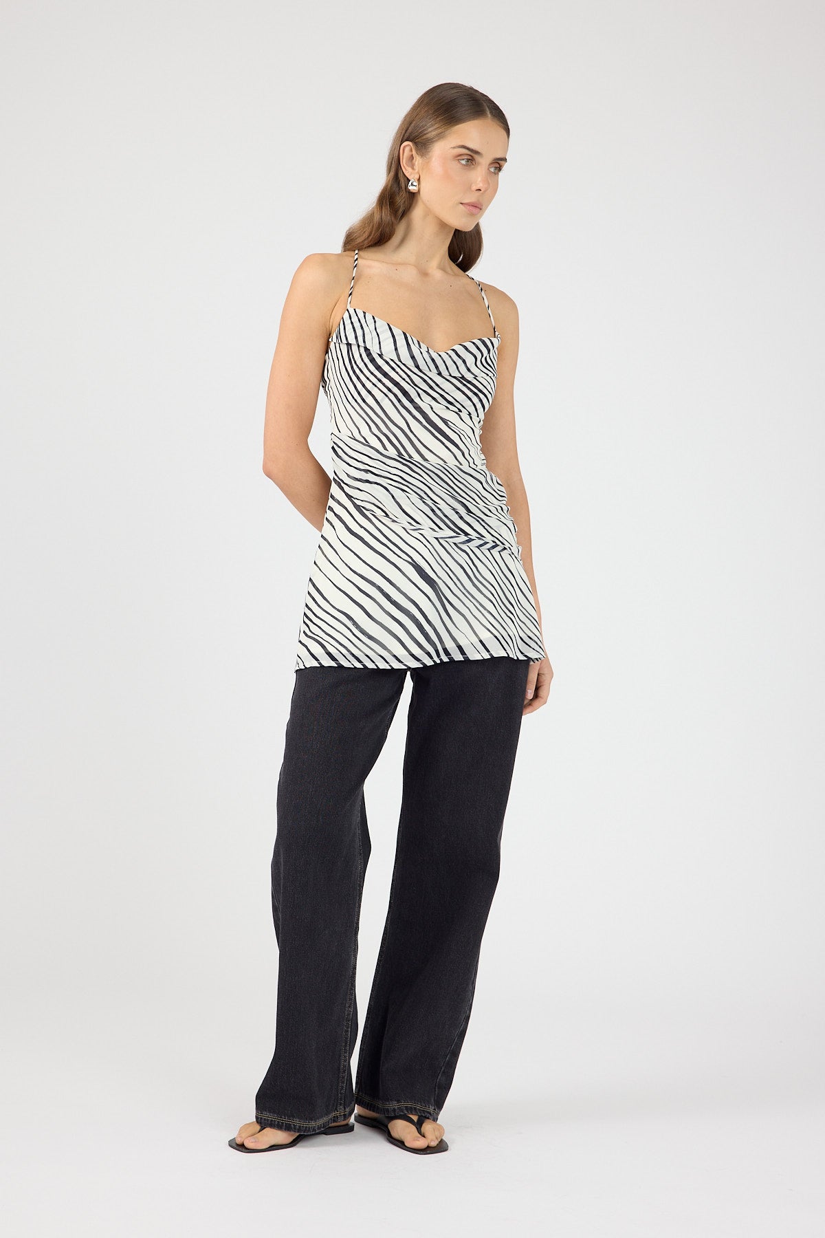Perfect Stranger Elodie Mini Dress Black/White Stripe