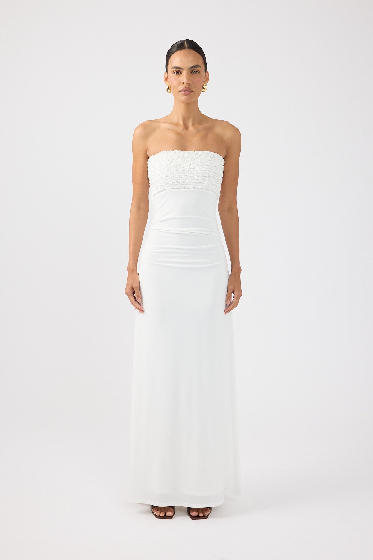 Perfect Stranger Harper Ruffle Maxi Dress Off White