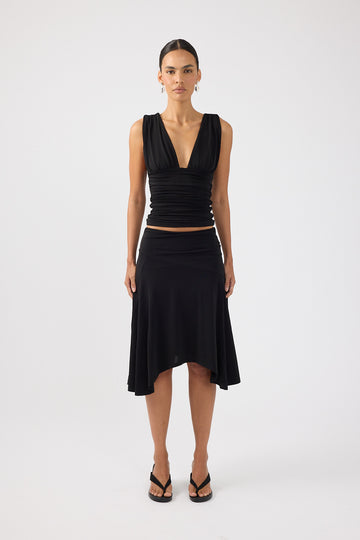 Perfect Stranger Avery Gathered Top Black