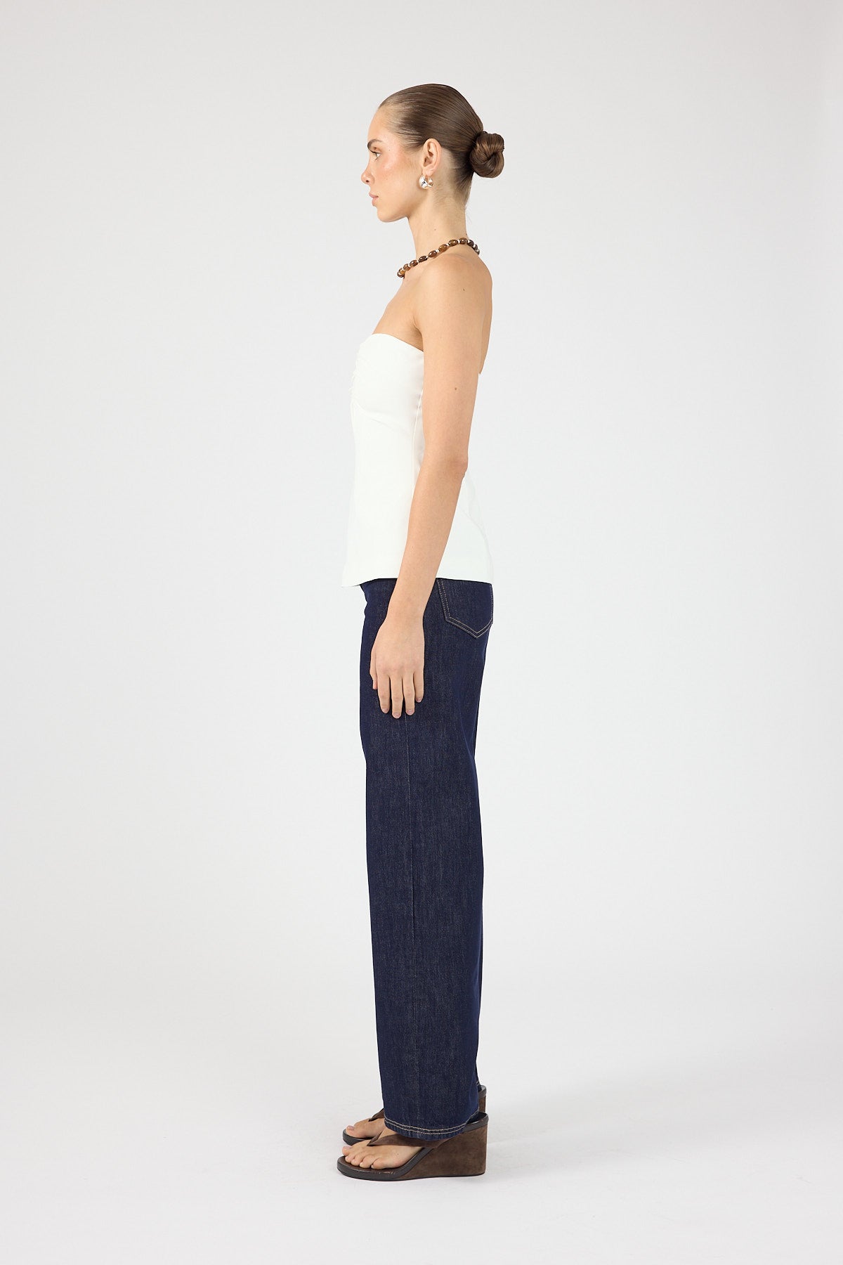 Perfect Stranger Mid Rise Baggy Jean Dark Blue Denim
