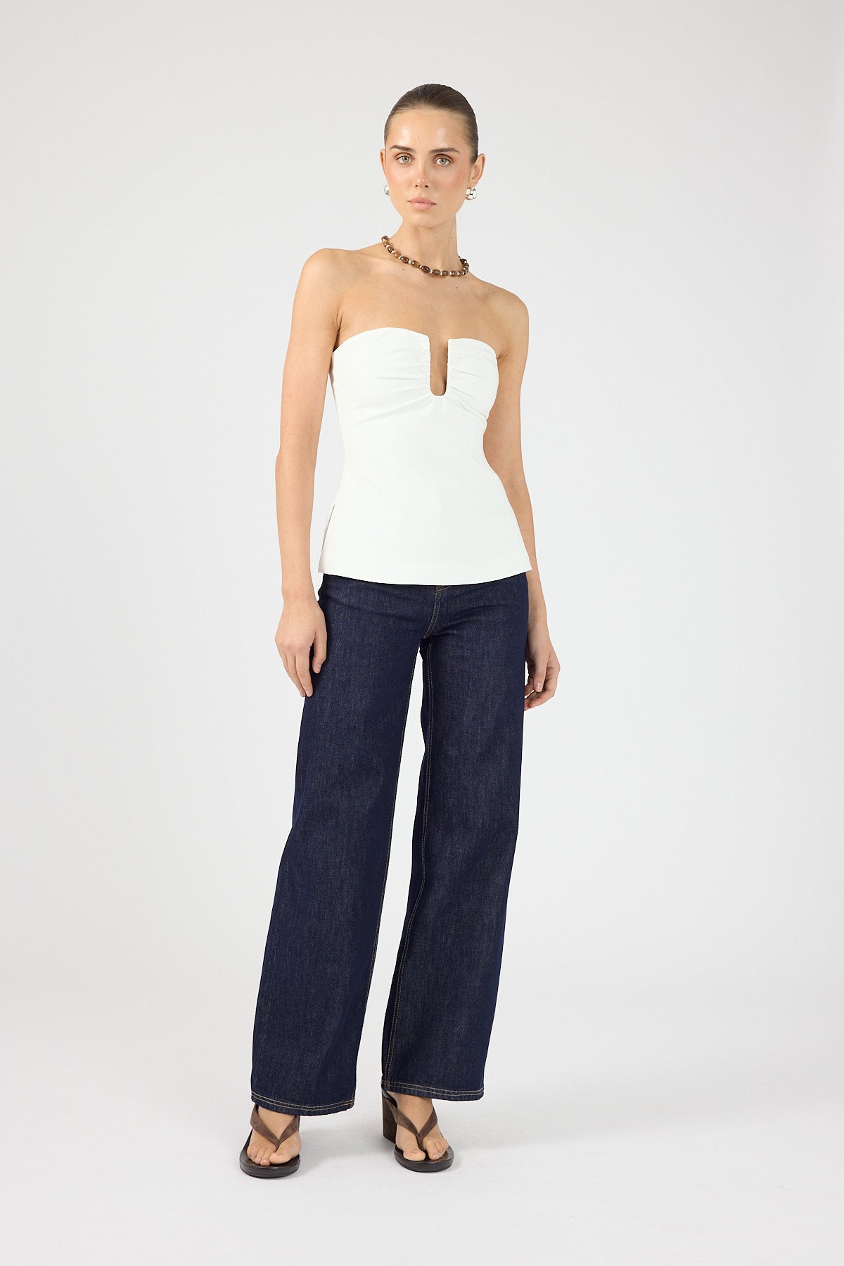 Perfect Stranger Mid Rise Baggy Jean Dark Blue Denim