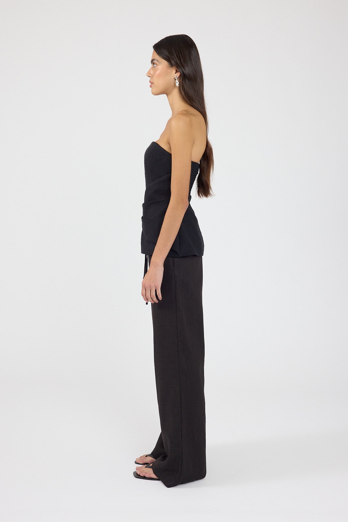 Perfect Stranger Maris Strapless Linen Top Black
