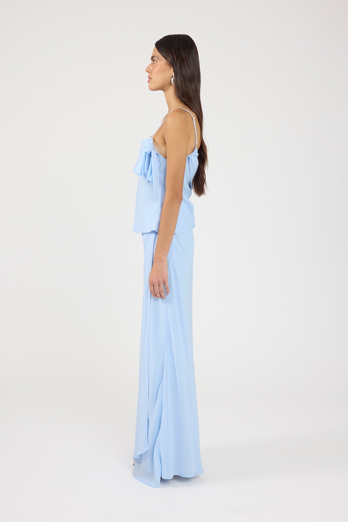 Perfect Stranger Elouise Draped Maxi Skirt Blue