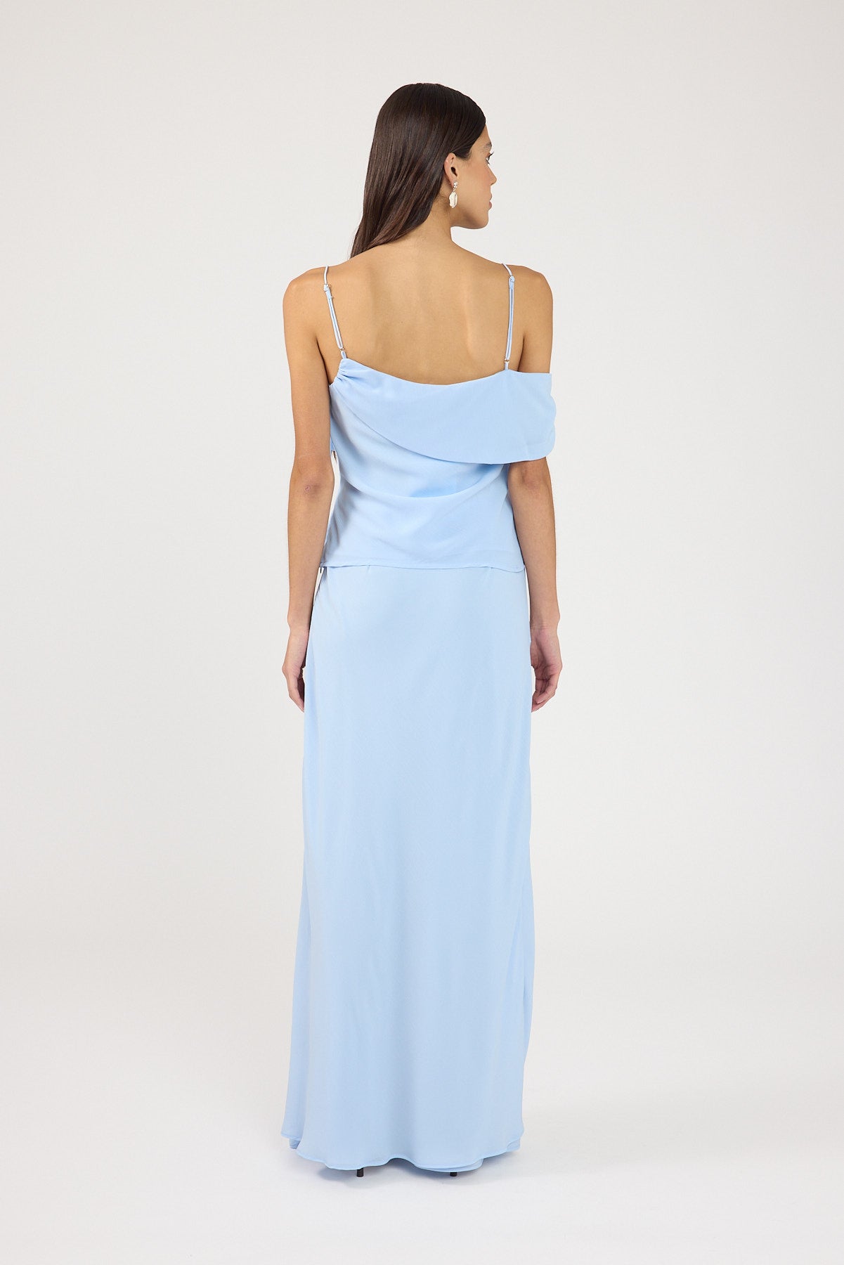 Perfect Stranger Elouise Draped Maxi Skirt Blue