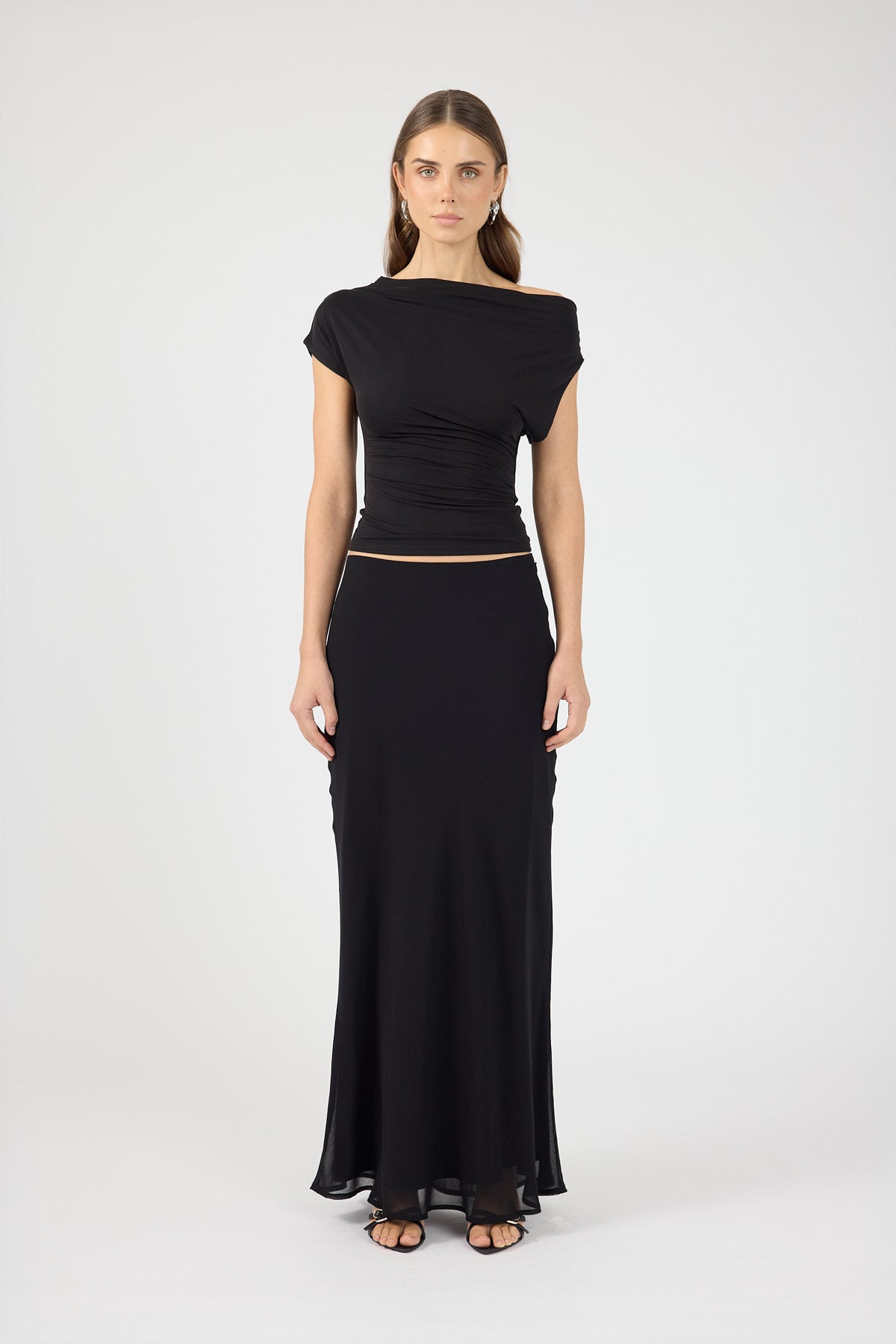 Perfect Stranger Lula Chiffon Maxi Skirt Black