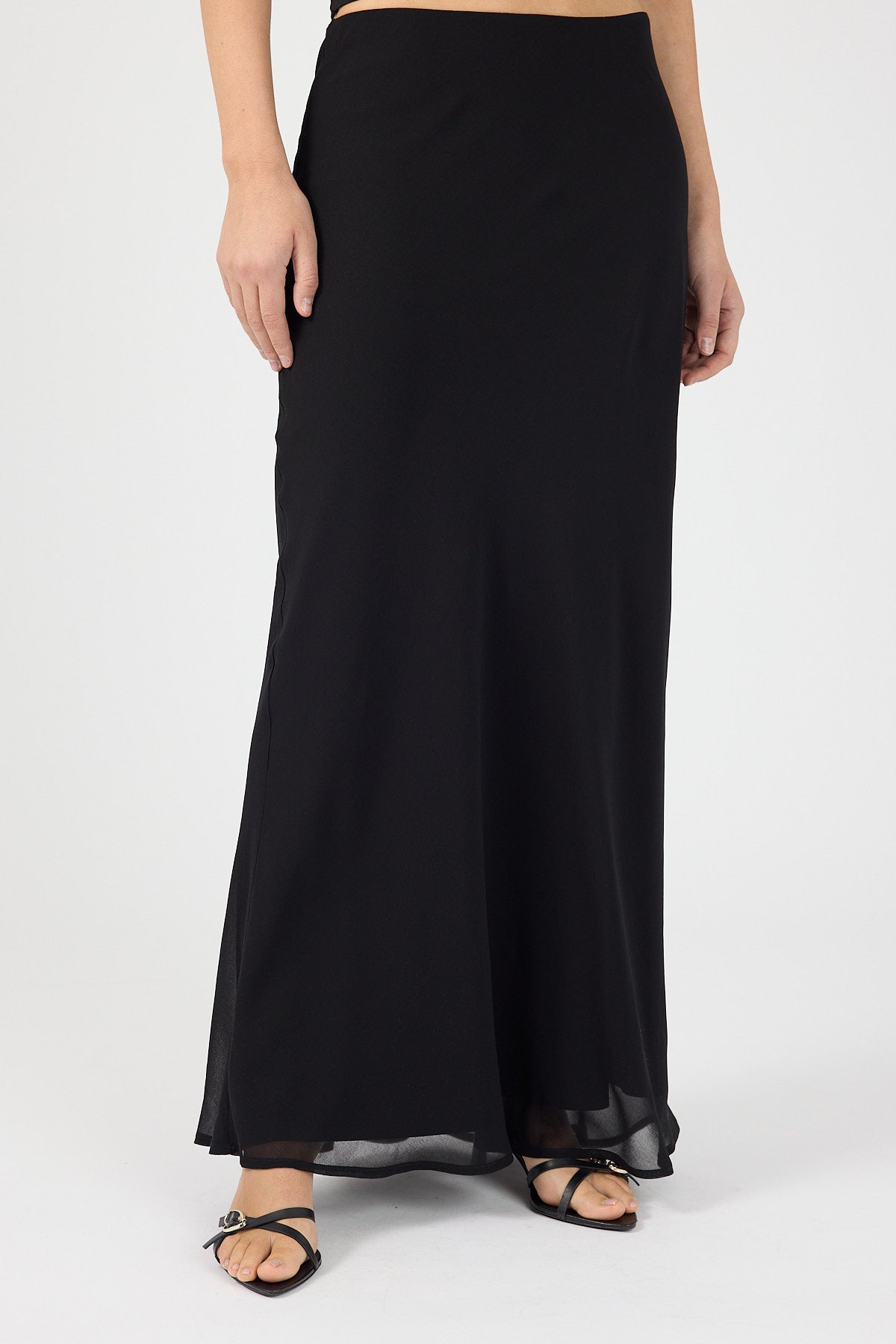 Perfect Stranger Lula Chiffon Maxi Skirt Black