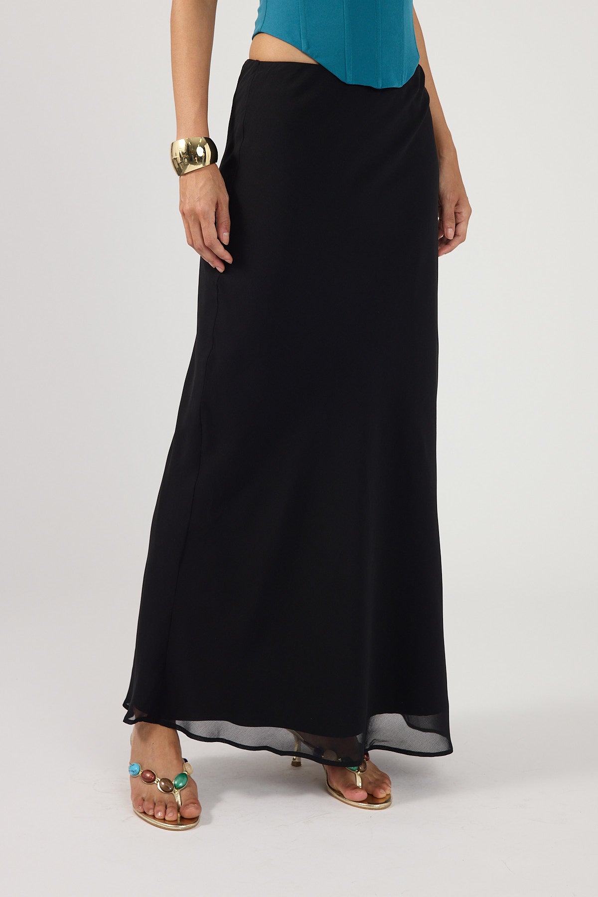 Perfect Stranger Lula Chiffon Maxi Skirt Black