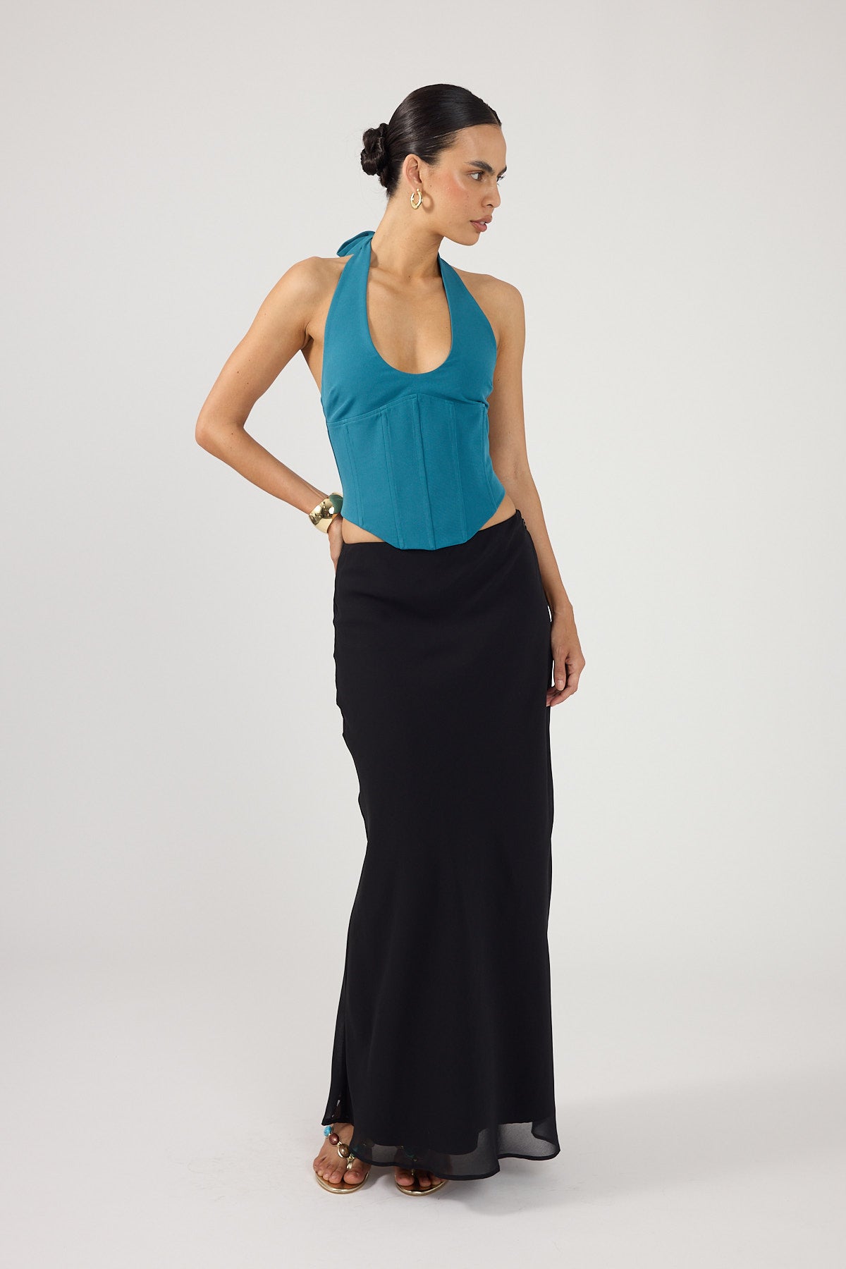 Perfect Stranger Lula Chiffon Maxi Skirt Black