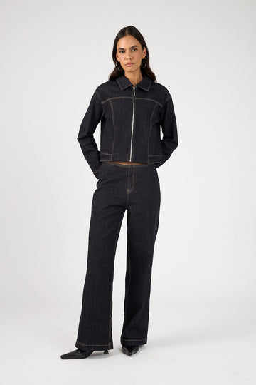 Perfect Stranger Cynthi Denim Jacket Dark Indigo