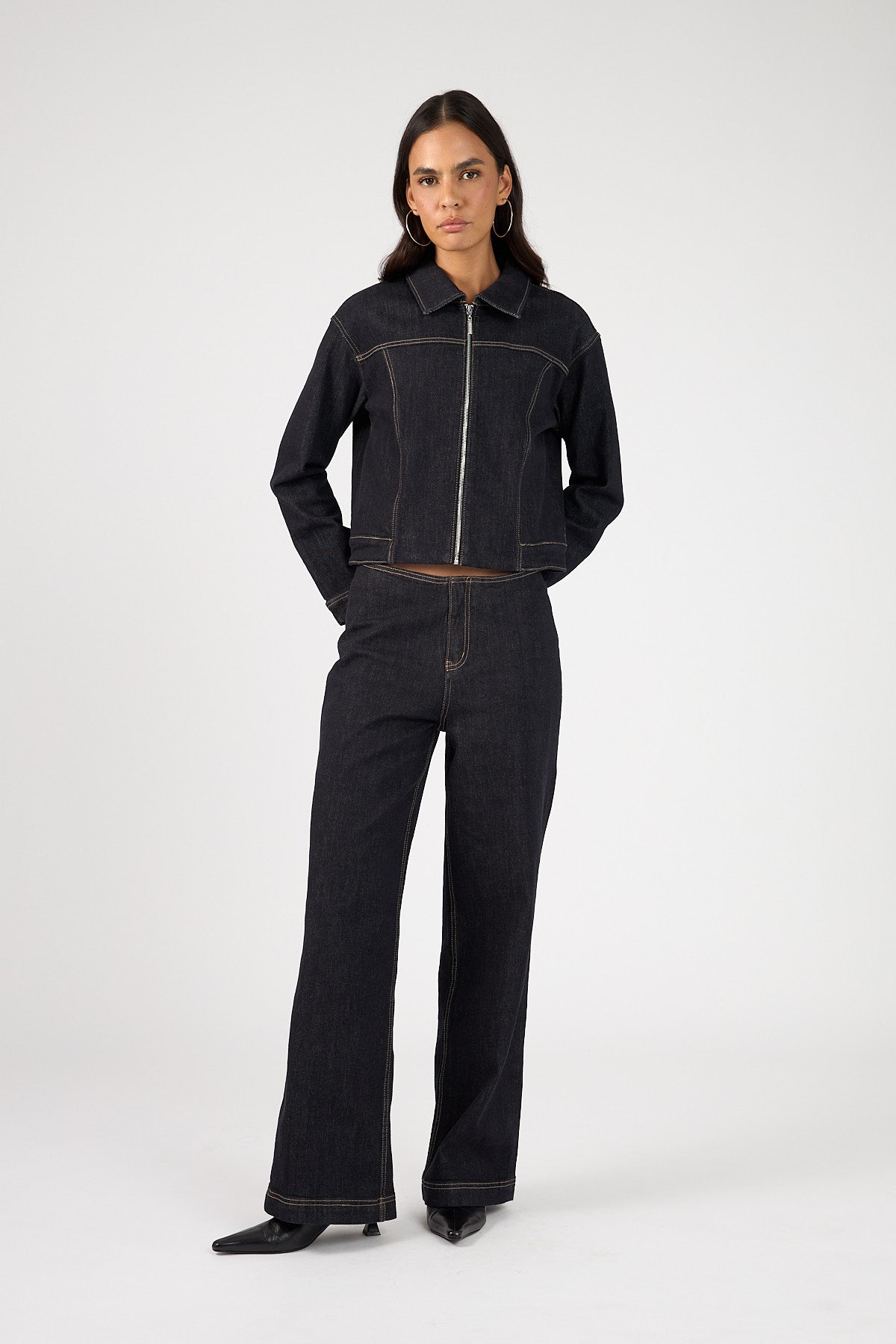 Perfect Stranger Cynthi Denim Jacket Dark Indigo