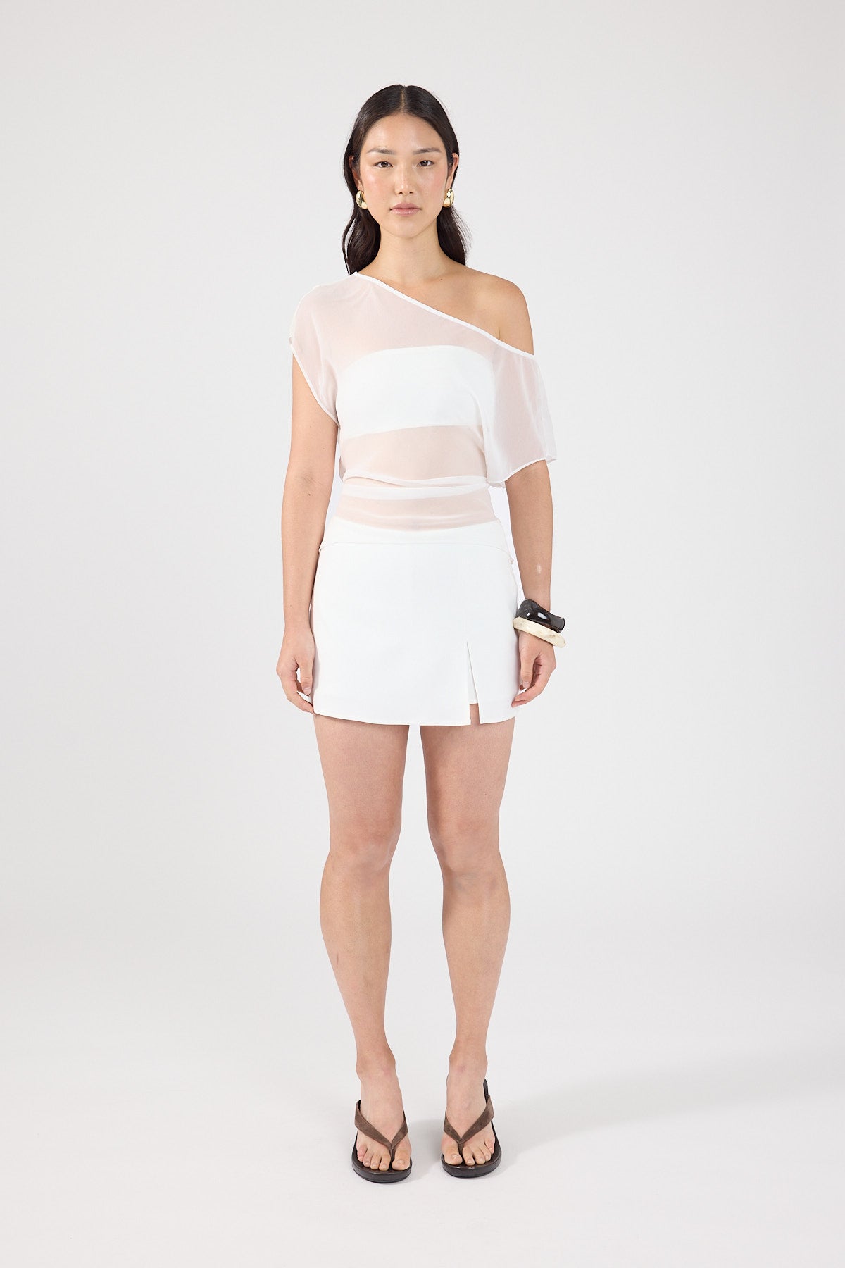 Perfect Stranger Ashton High Rise Skirt White