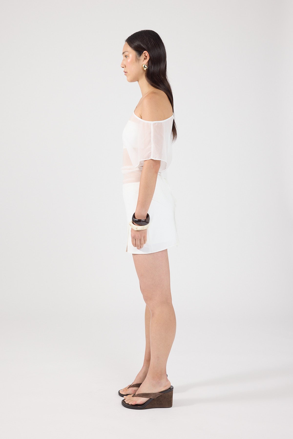 Perfect Stranger Ashton High Rise Skirt White