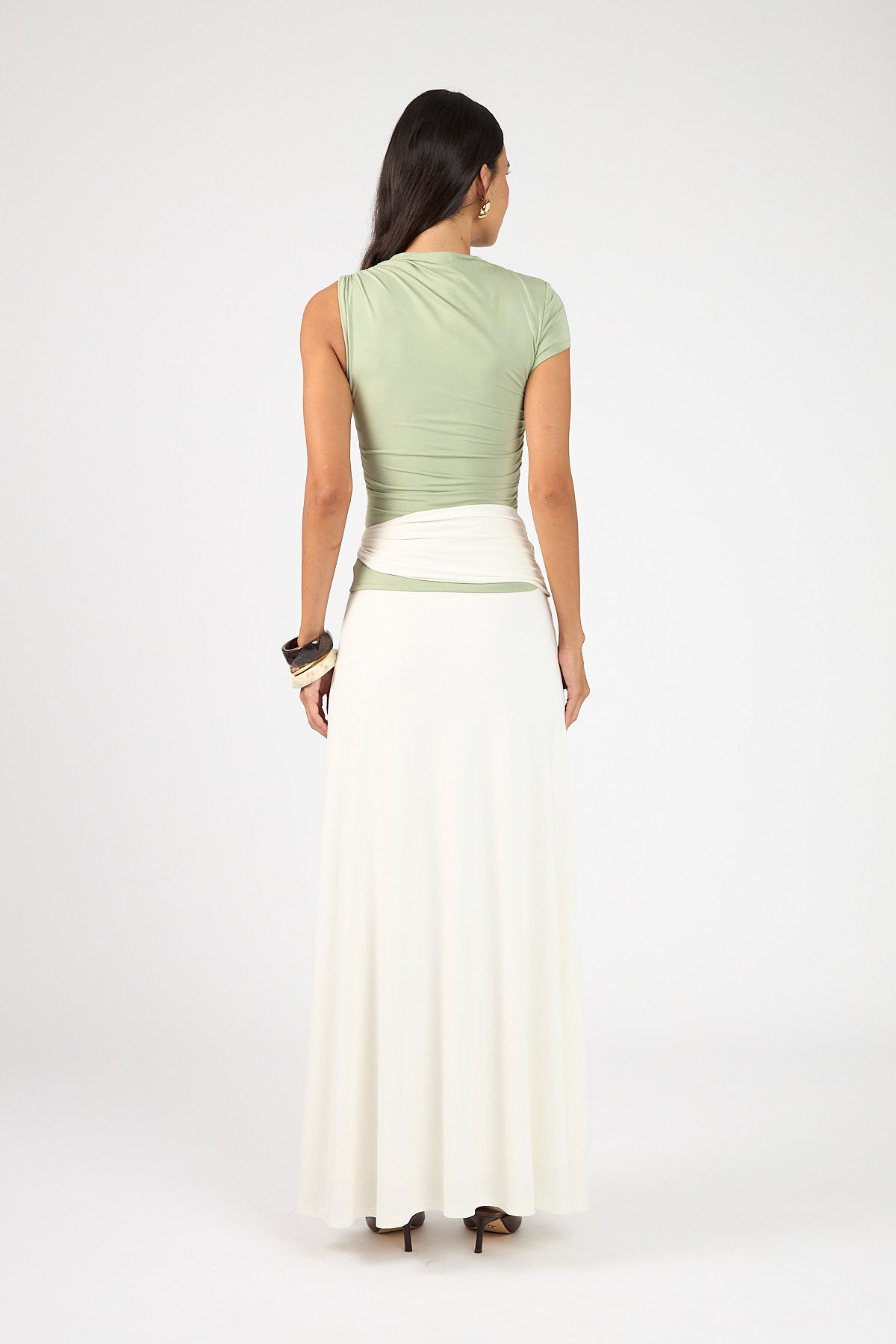 Perfect Stranger Daisy Sash Top Matcha Green