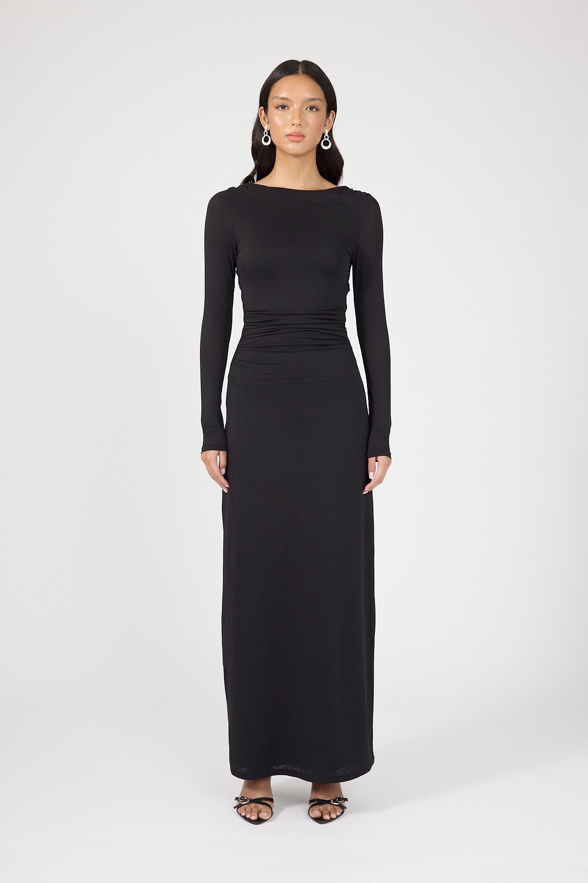 Perfect Stranger Misaki Long Sleeve Maxi Dress Black