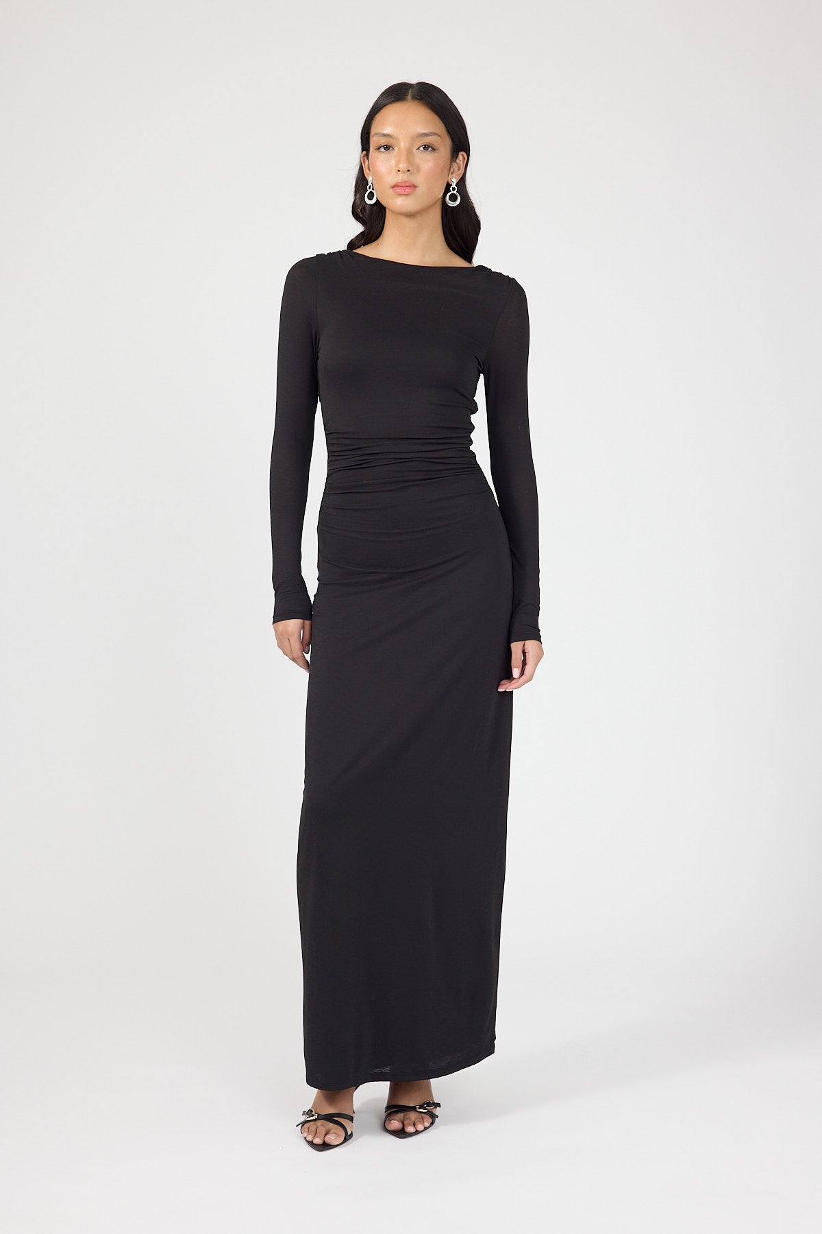 Perfect Stranger Misaki Long Sleeve Maxi Dress Black