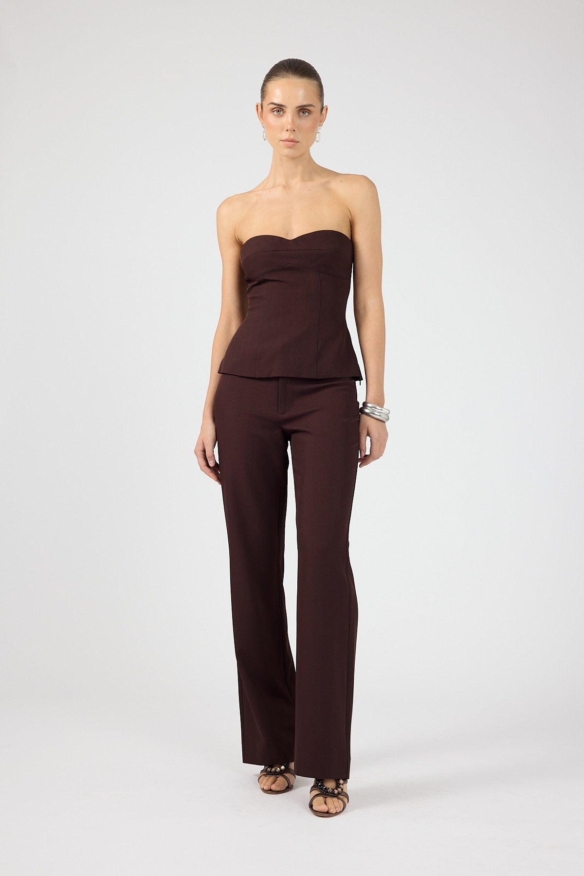 Perfect Stranger Tala Mid Rise Pant Burgundy