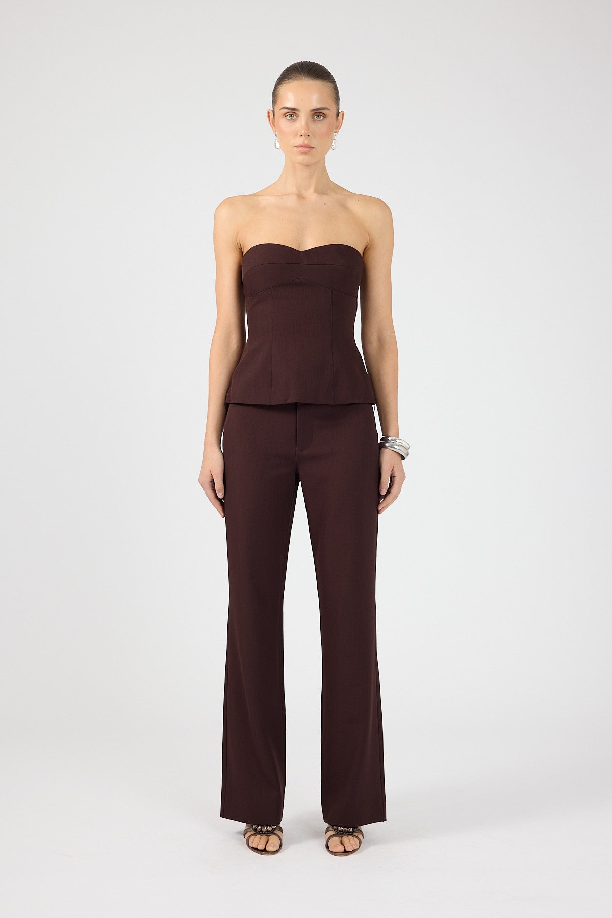 Perfect Stranger Tala Mid Rise Pant Burgundy