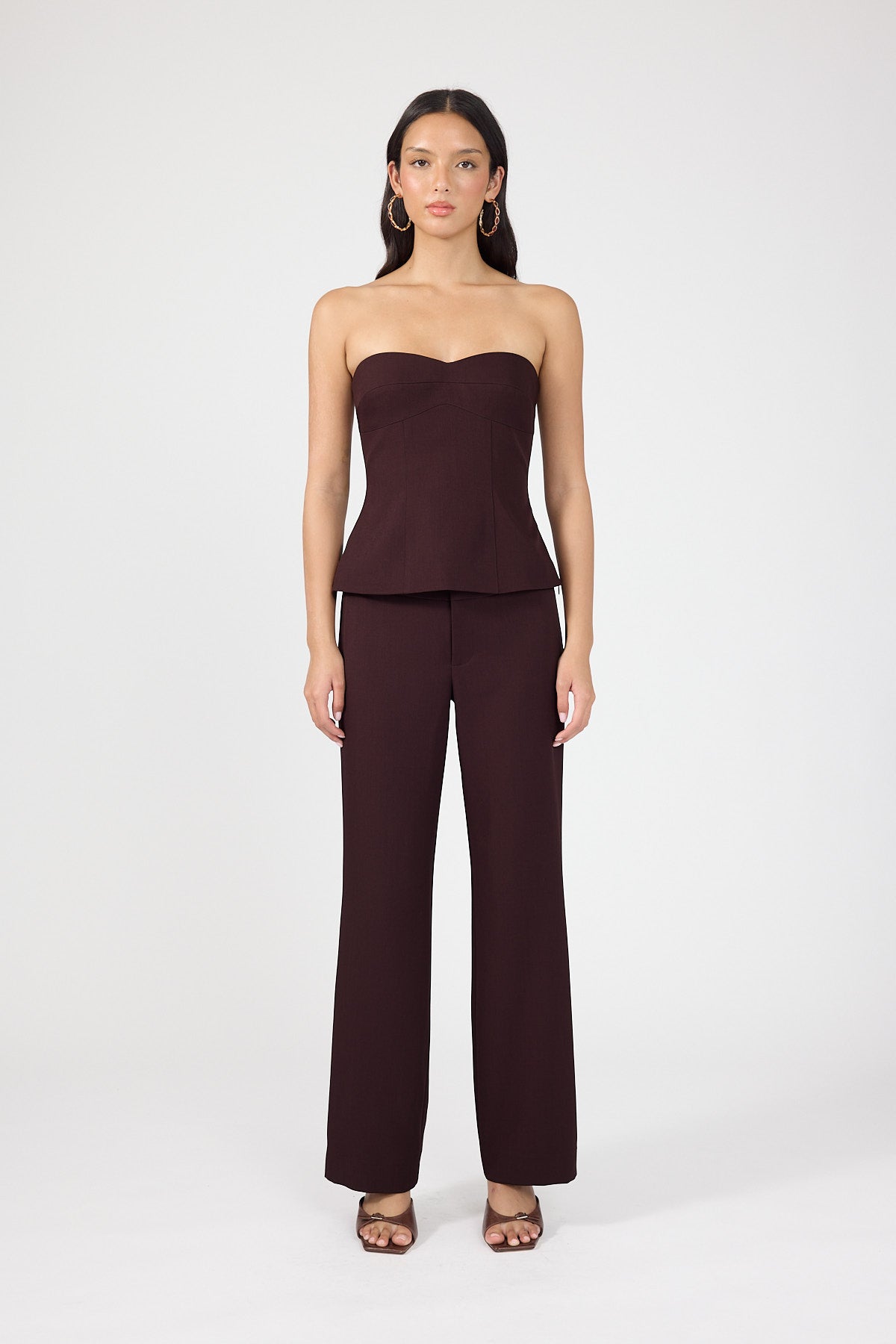 Perfect Stranger Tala Mid Rise Petite Pant Burgundy