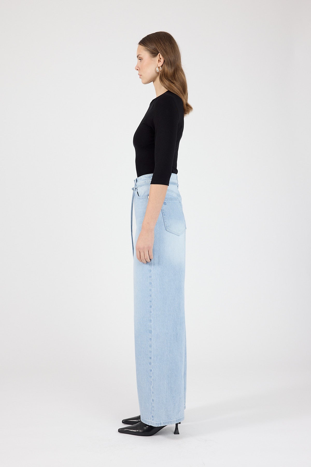 Perfect Stranger High Rise Relaxed Baggy Jean Light Blue Denim