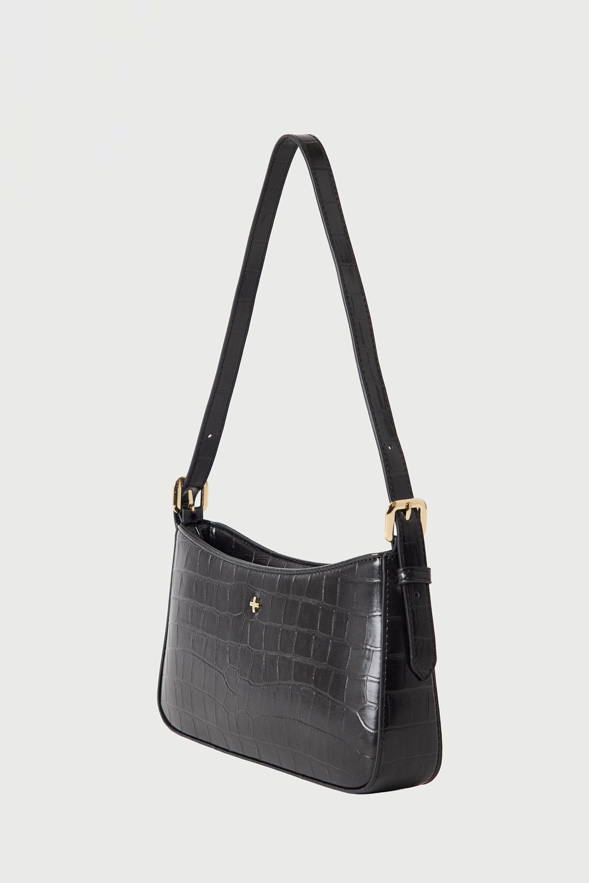 Peta + Jain Lilu Croc Shoulder Bag Black