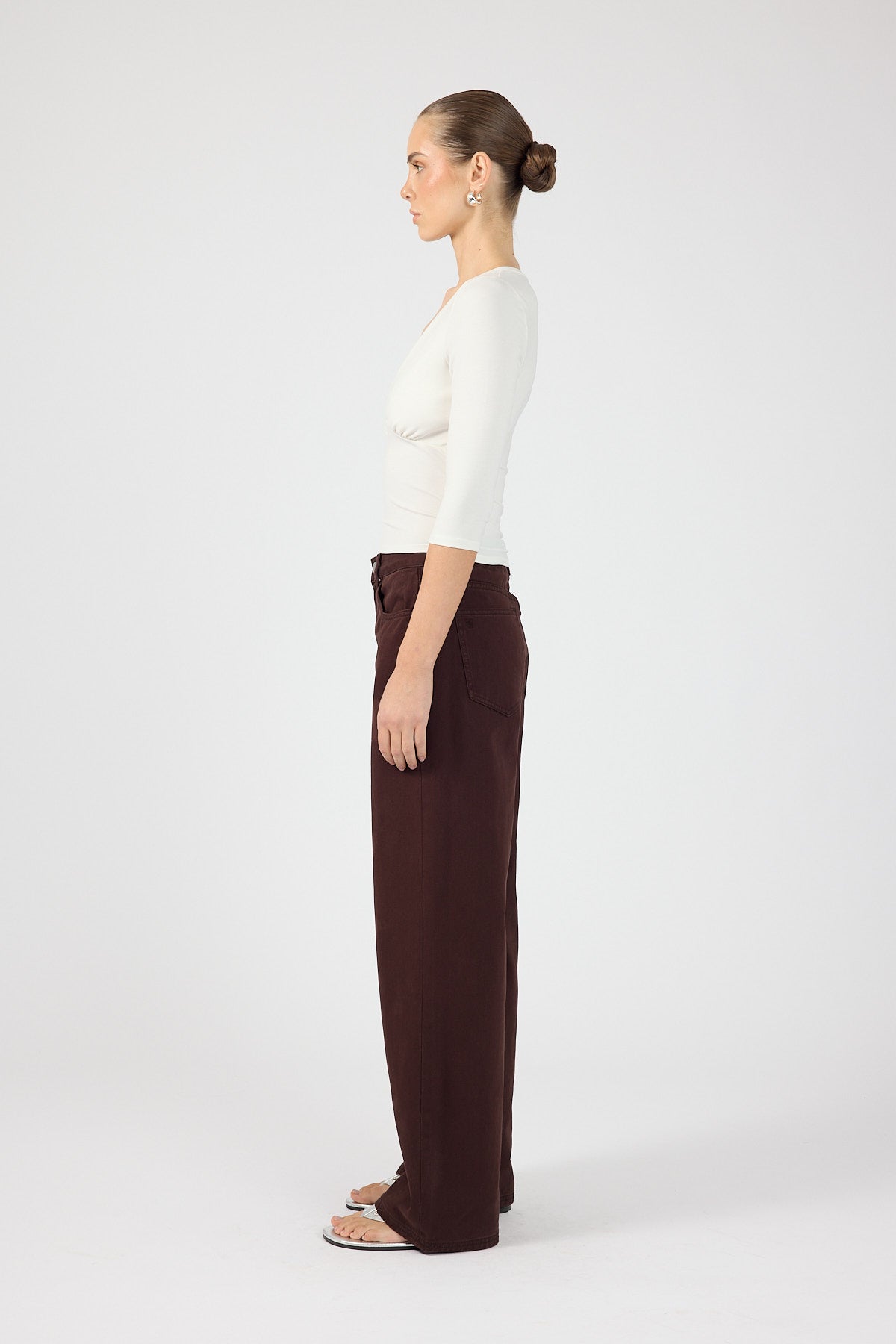 Perfect Stranger Mara V-Neck 3/4 Sleeve T-Shirt White