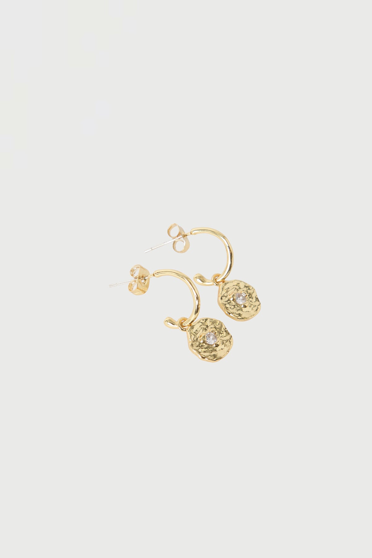 Perfect Stranger Magnolia Disk Hoop Earring 18K Gold Plated