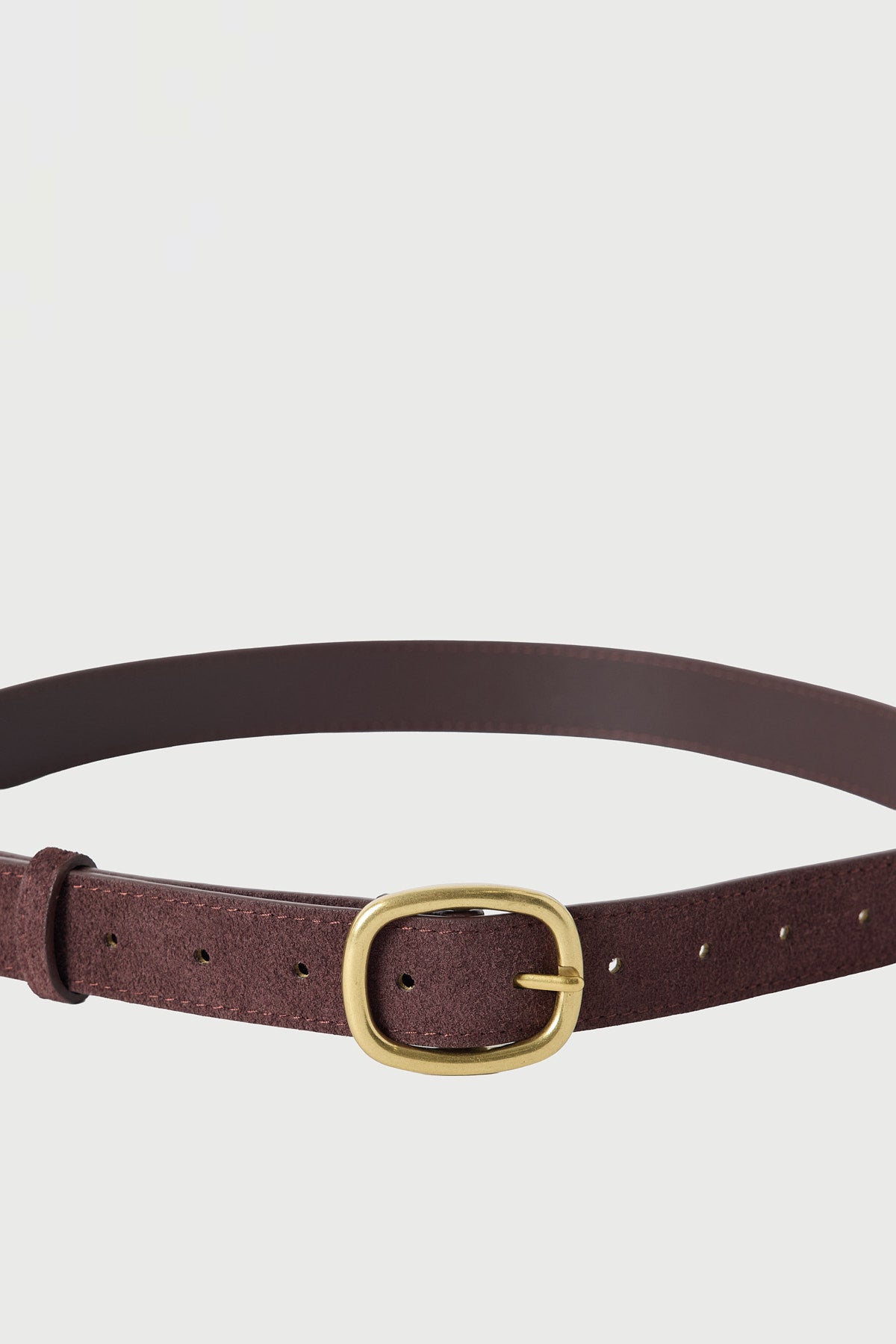 Perfect Stranger Peony Genuine Suede Belt Brown