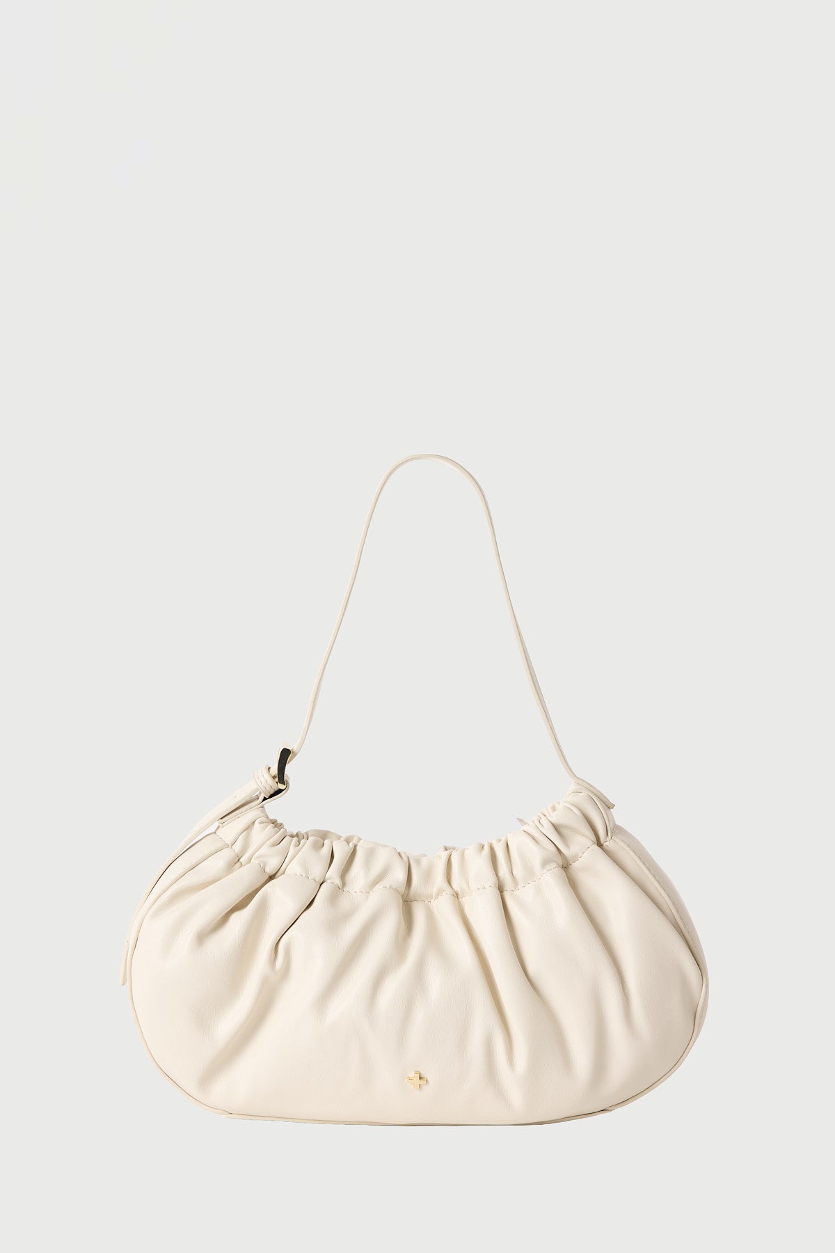 Peta + Jain Wrinkle Small Gathered Shoulder Bag IVORY PU