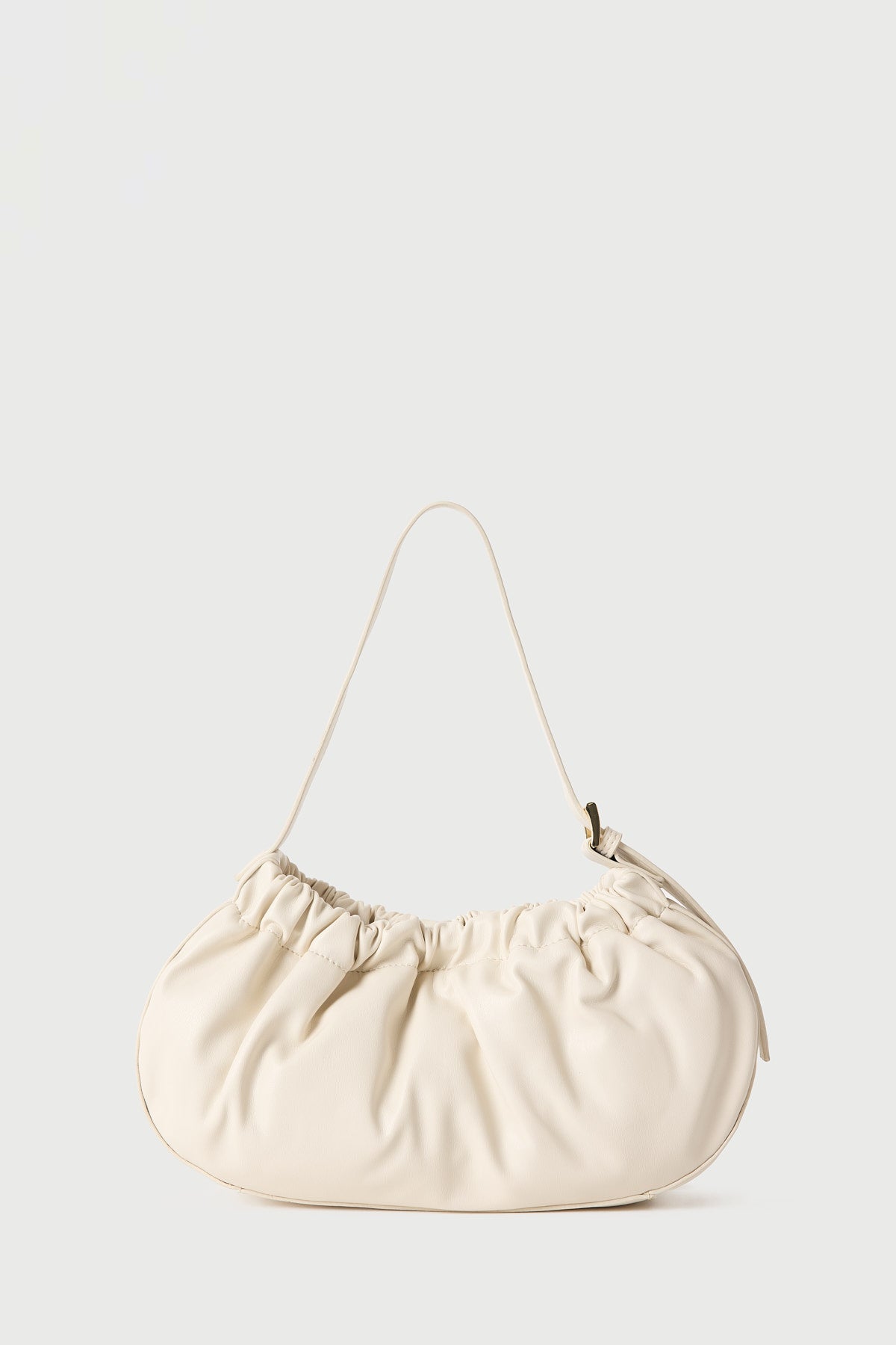 Peta + Jain Wrinkle Small Gathered Shoulder Bag IVORY PU