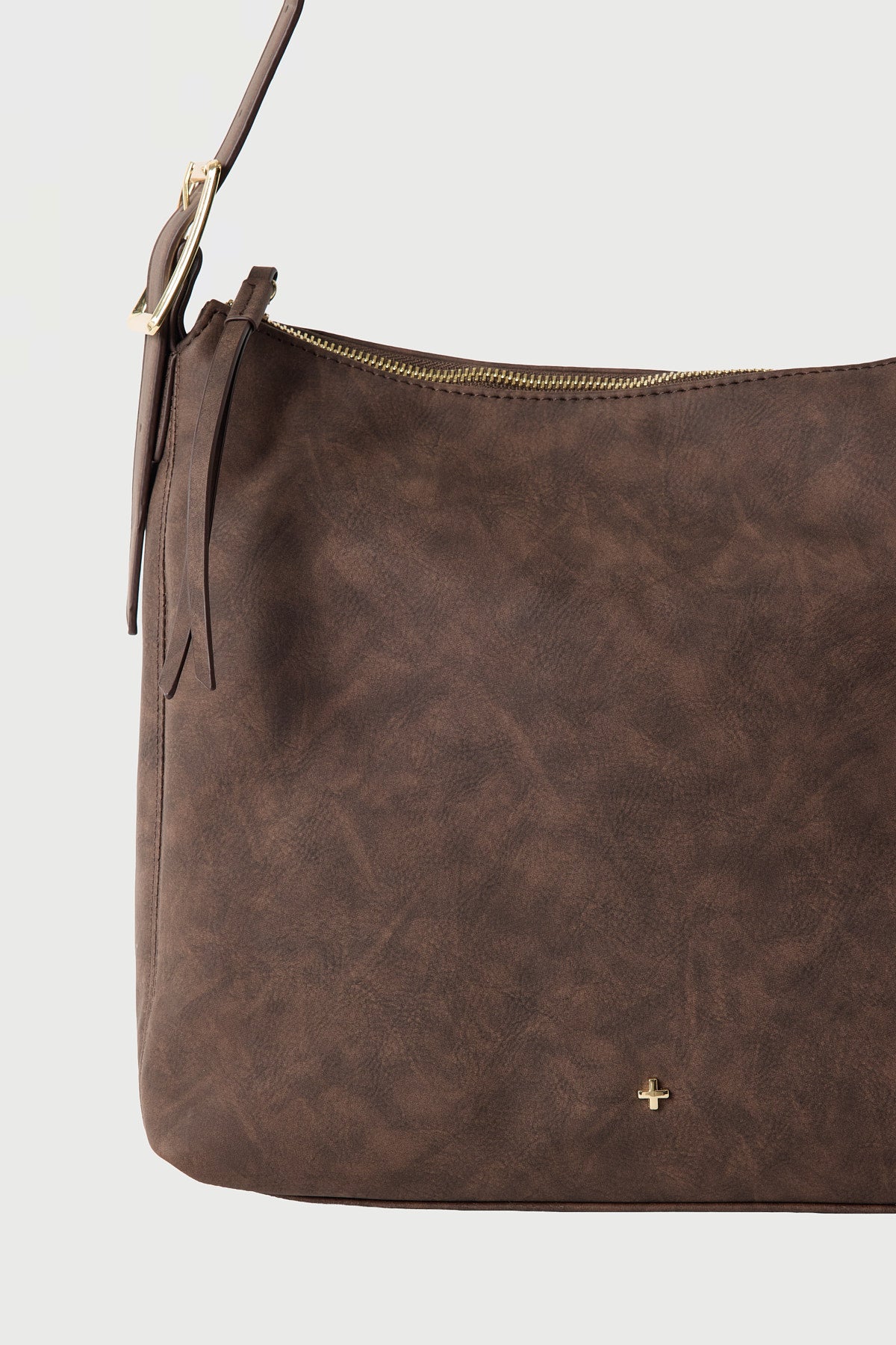 Peta + Jain Lucia Slouch Bucket Bag CHOC SUEDE