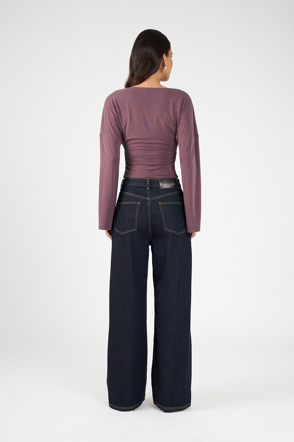 Perfect Stranger Petra Batwing Long Sleeve Top Deep Mauve