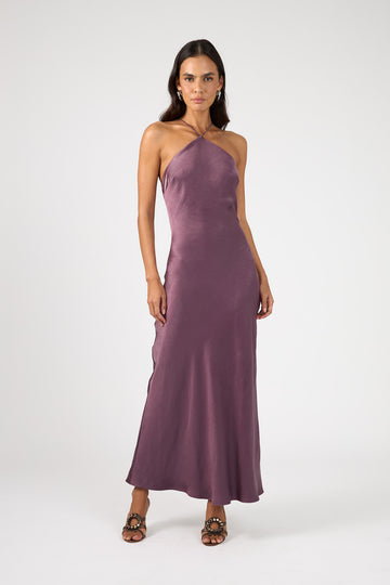 Perfect Stranger Bonnie Satin Maxi Dress Deep Mauve