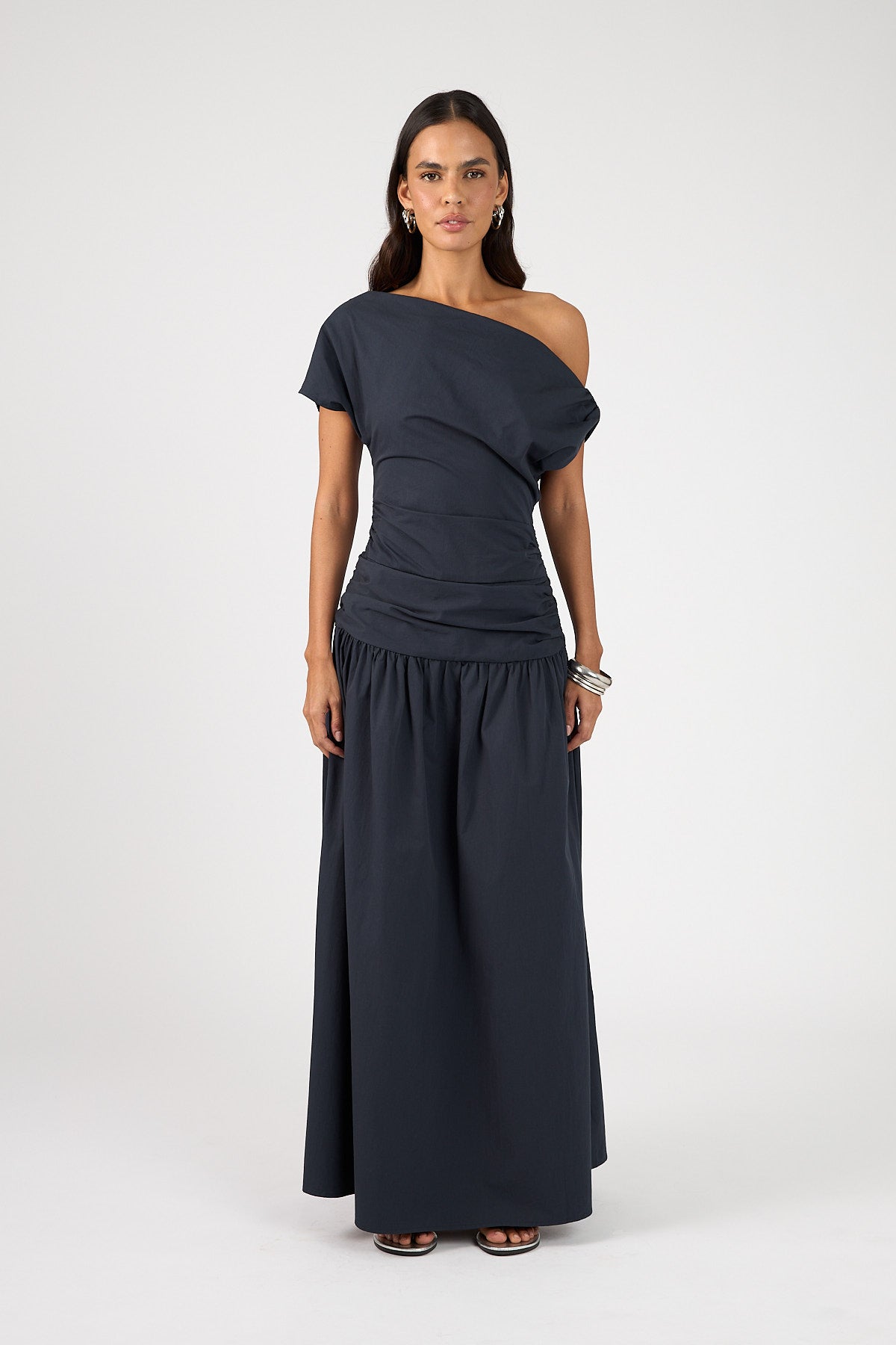 Perfect Stranger Fleur Gathered Maxi Dress Ink