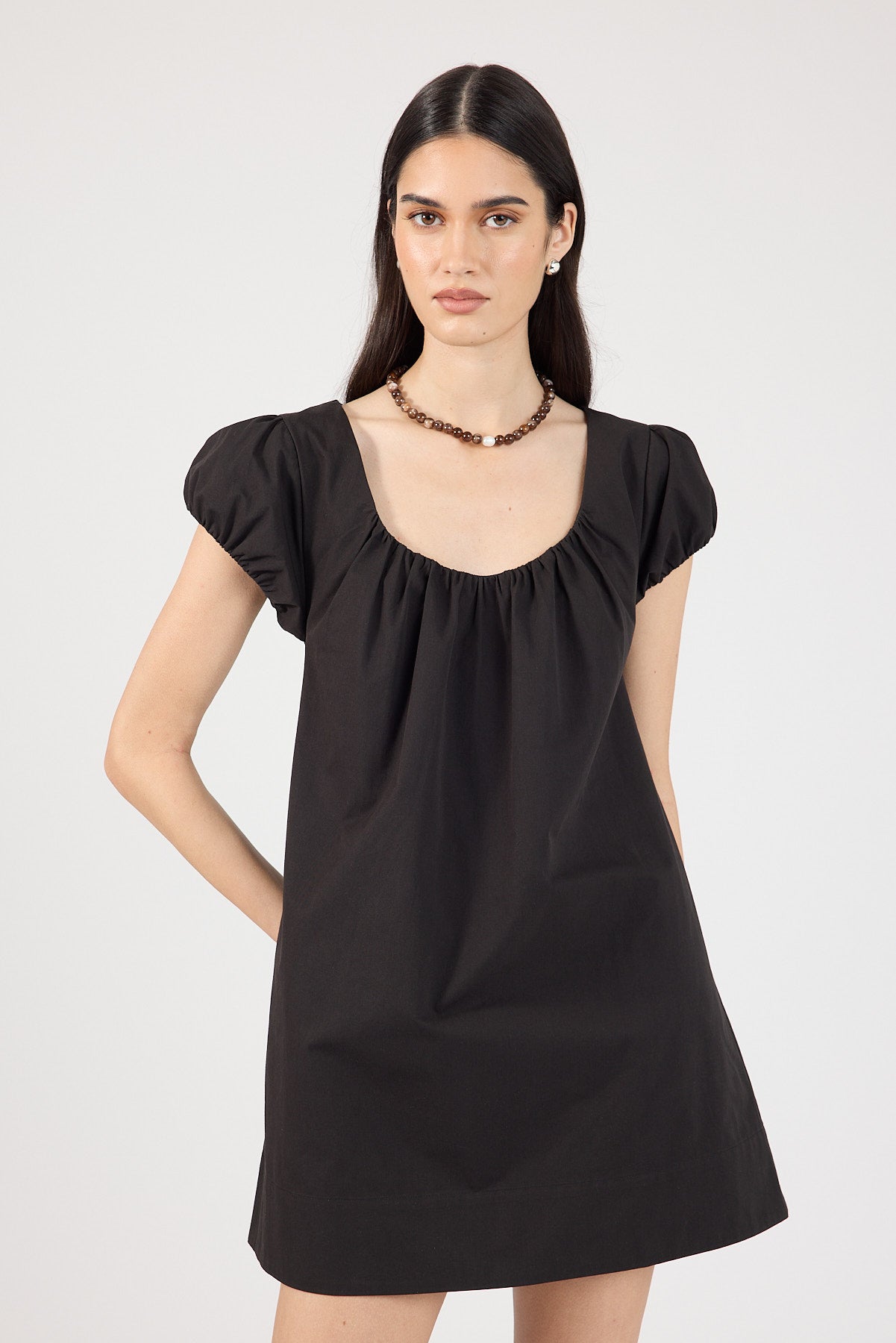 Perfect Stranger Eliana Short Sleeve Mini Dress Black