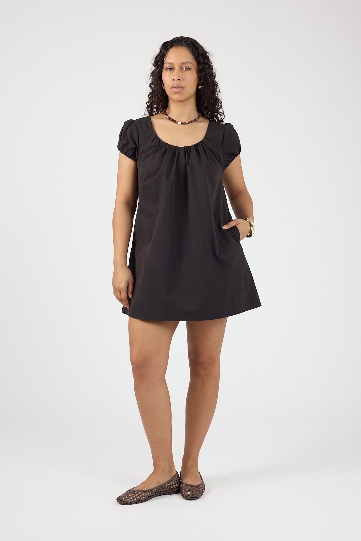 Perfect Stranger Eliana Short Sleeve Mini Dress Black